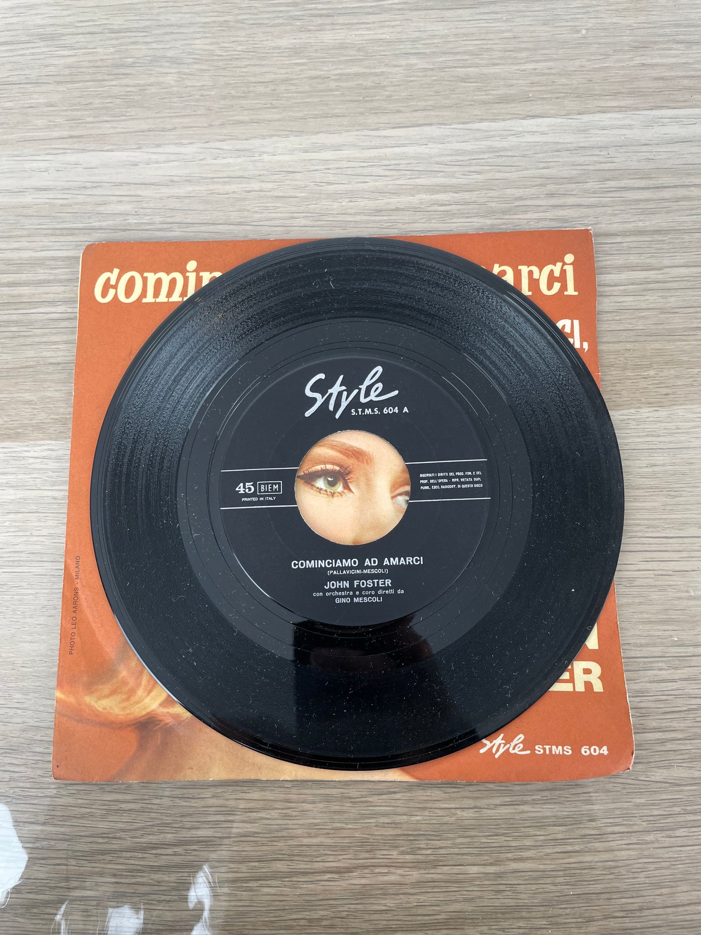 Disco 45 giri vinile John Foster Arrivederci Amore Mio Cominciamo ad Amarci 1965