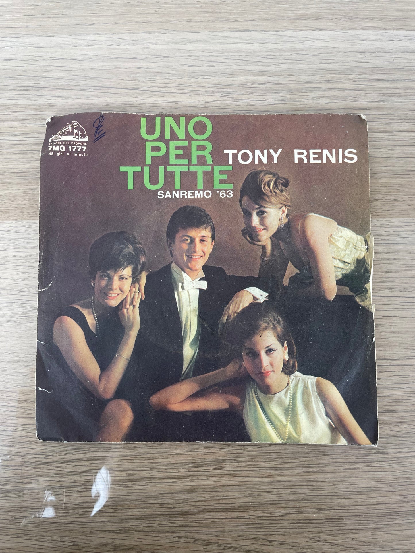 Disco 45 giri vinile Tony Renis Gli Occhi Verdi Dell'Amore Lalena 1967