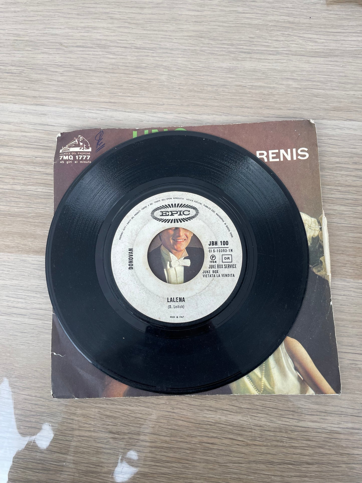 Disco 45 giri vinile Tony Renis Gli Occhi Verdi Dell'Amore Lalena 1967