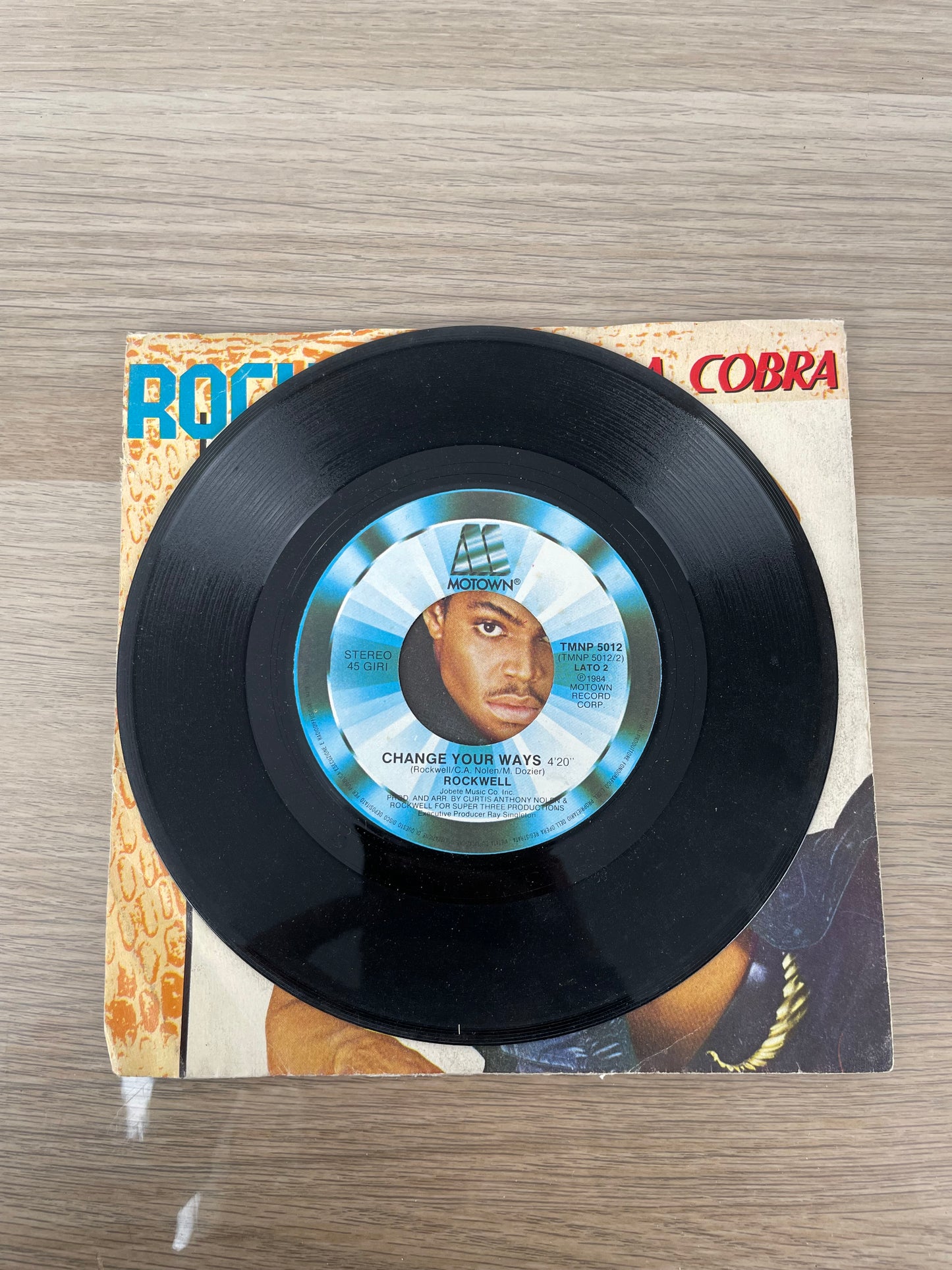 Disco 45 giri vinile Rockwell He's A Cobra Change Your Ways 1984
