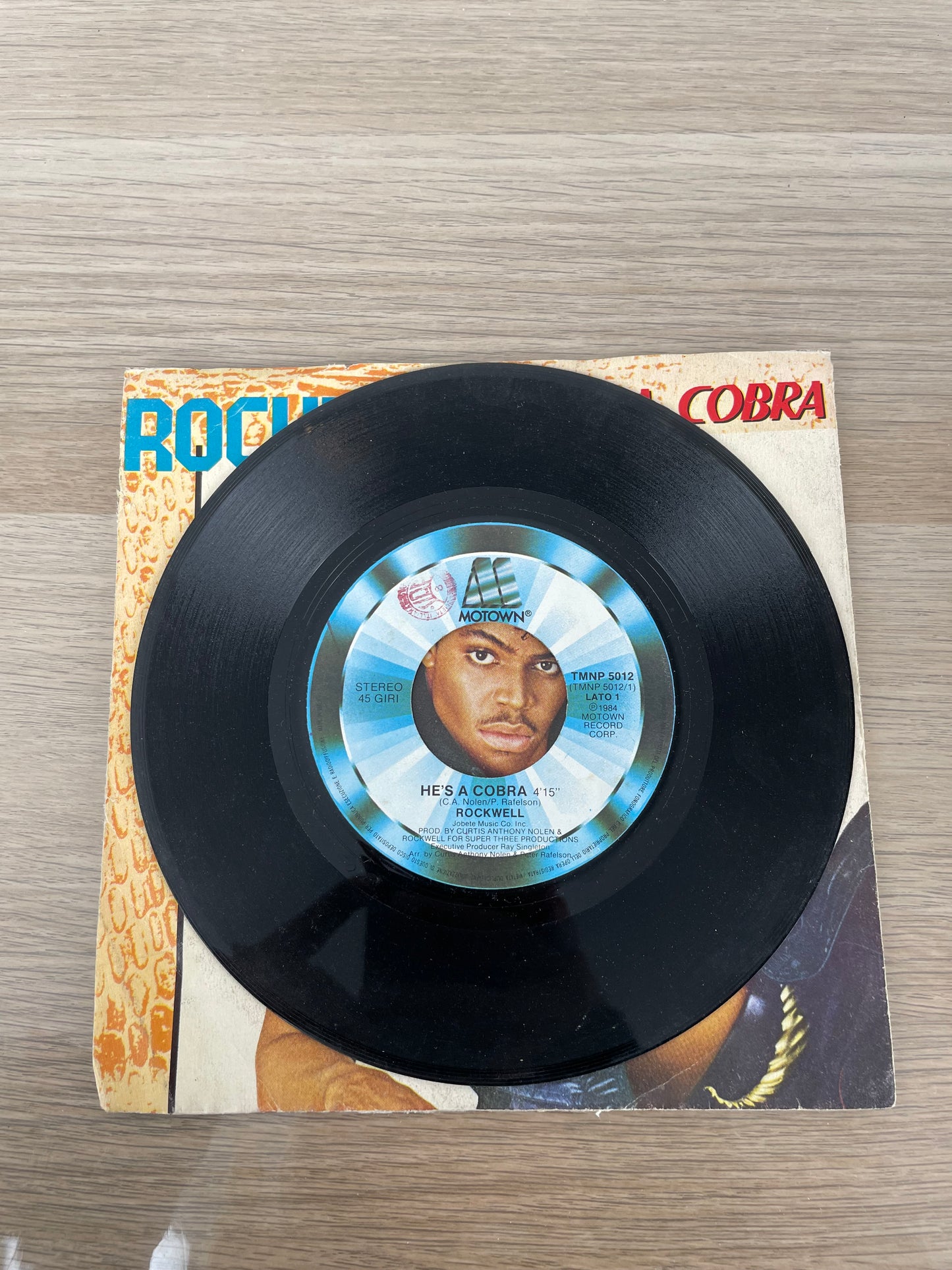 Disco 45 giri vinile Rockwell He's A Cobra Change Your Ways 1984