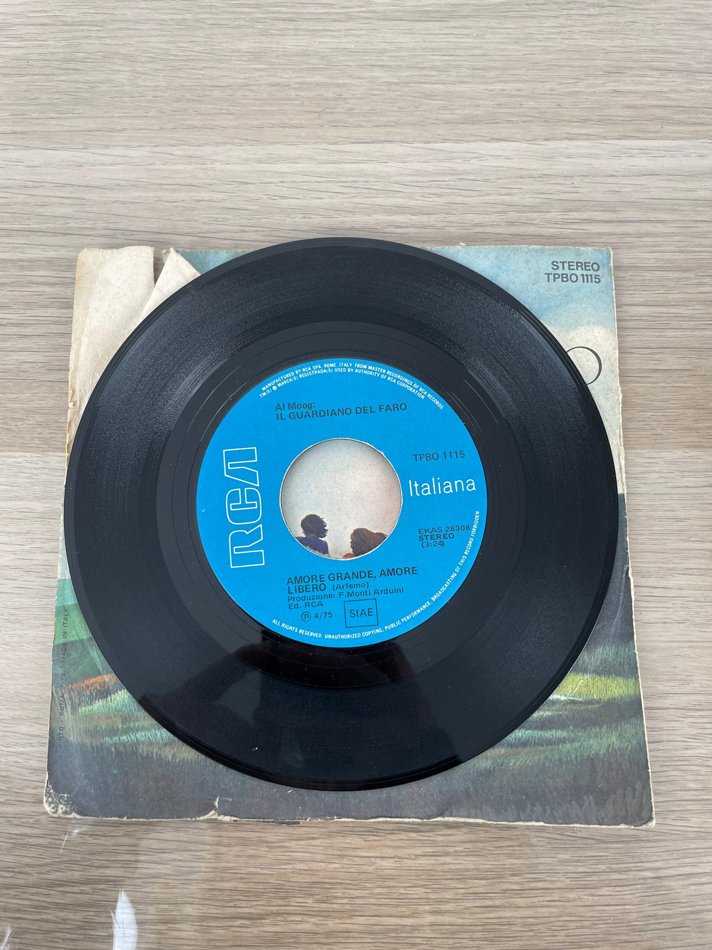 Disco 45 giri vinile Il Guardiano Del Faro Amore Grande Amore Libero 1976