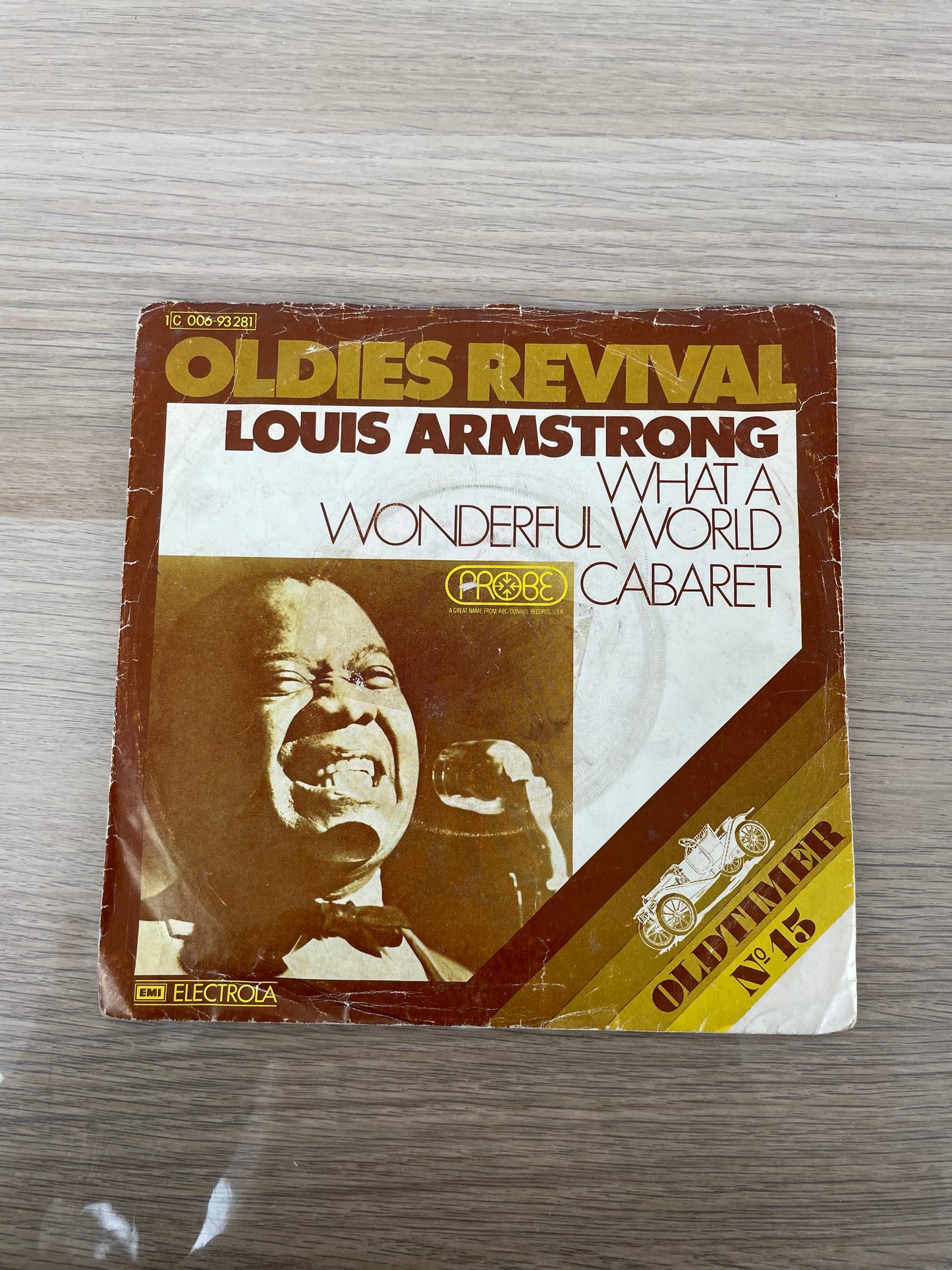 Disco 45 giri vinile Louis Armstrong What A Wonderful World Cabaret 1967