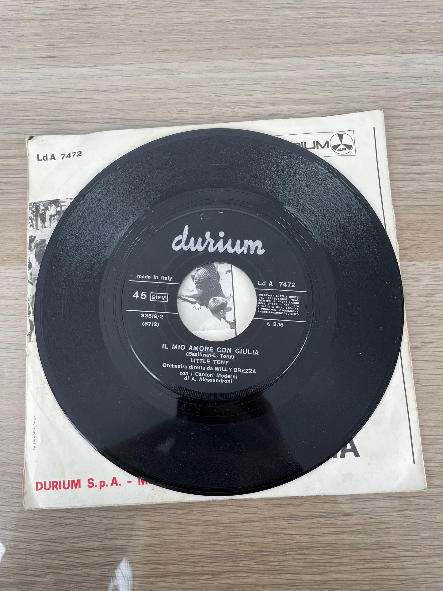 Disco 45 giri vinile Little Tony Riderà Il Mio Amore Con Giulia 1966