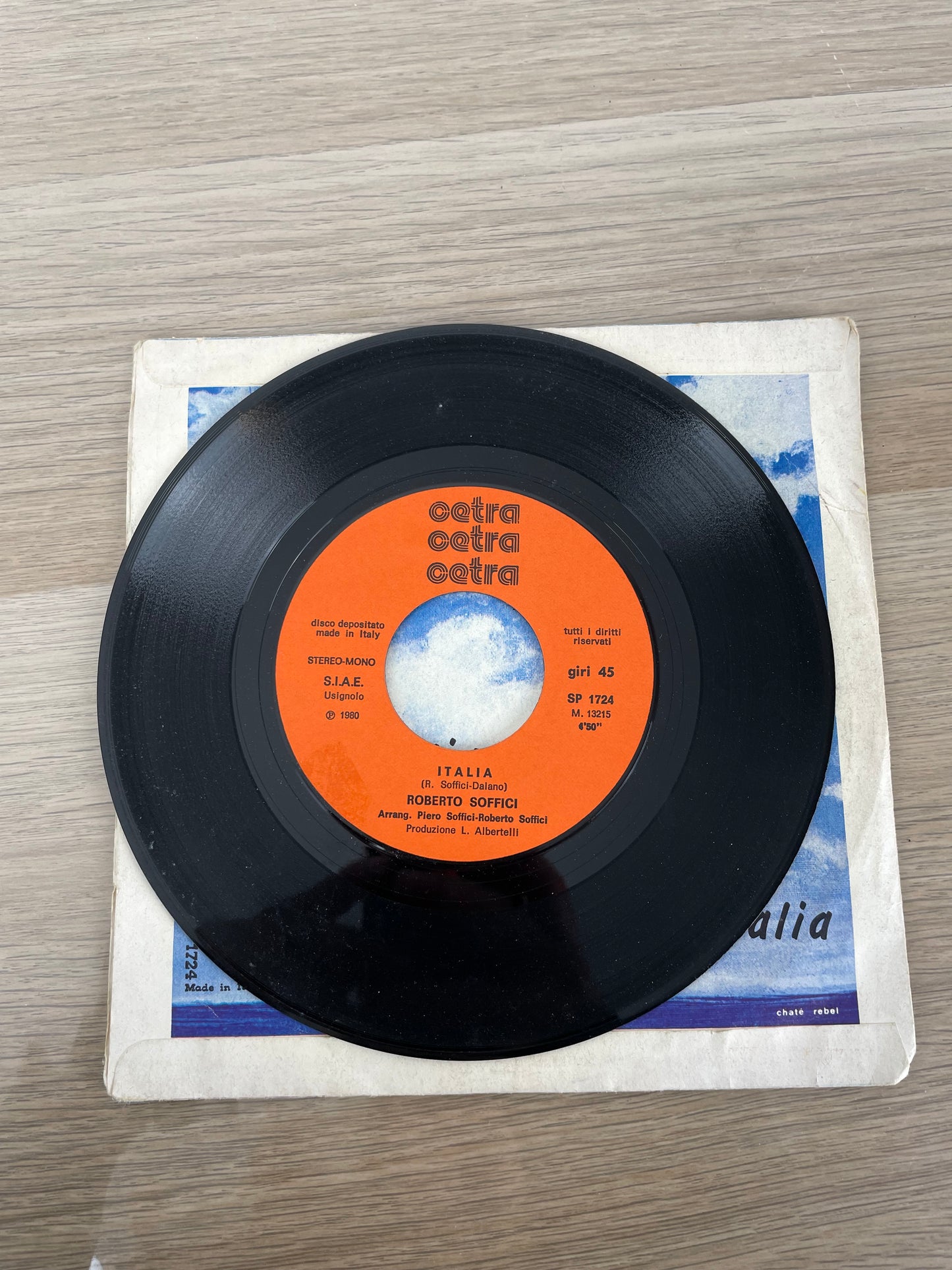 Disco 45 giri vinile Roberto Soffici Ti Voglio Tanto Bene Italia 1982