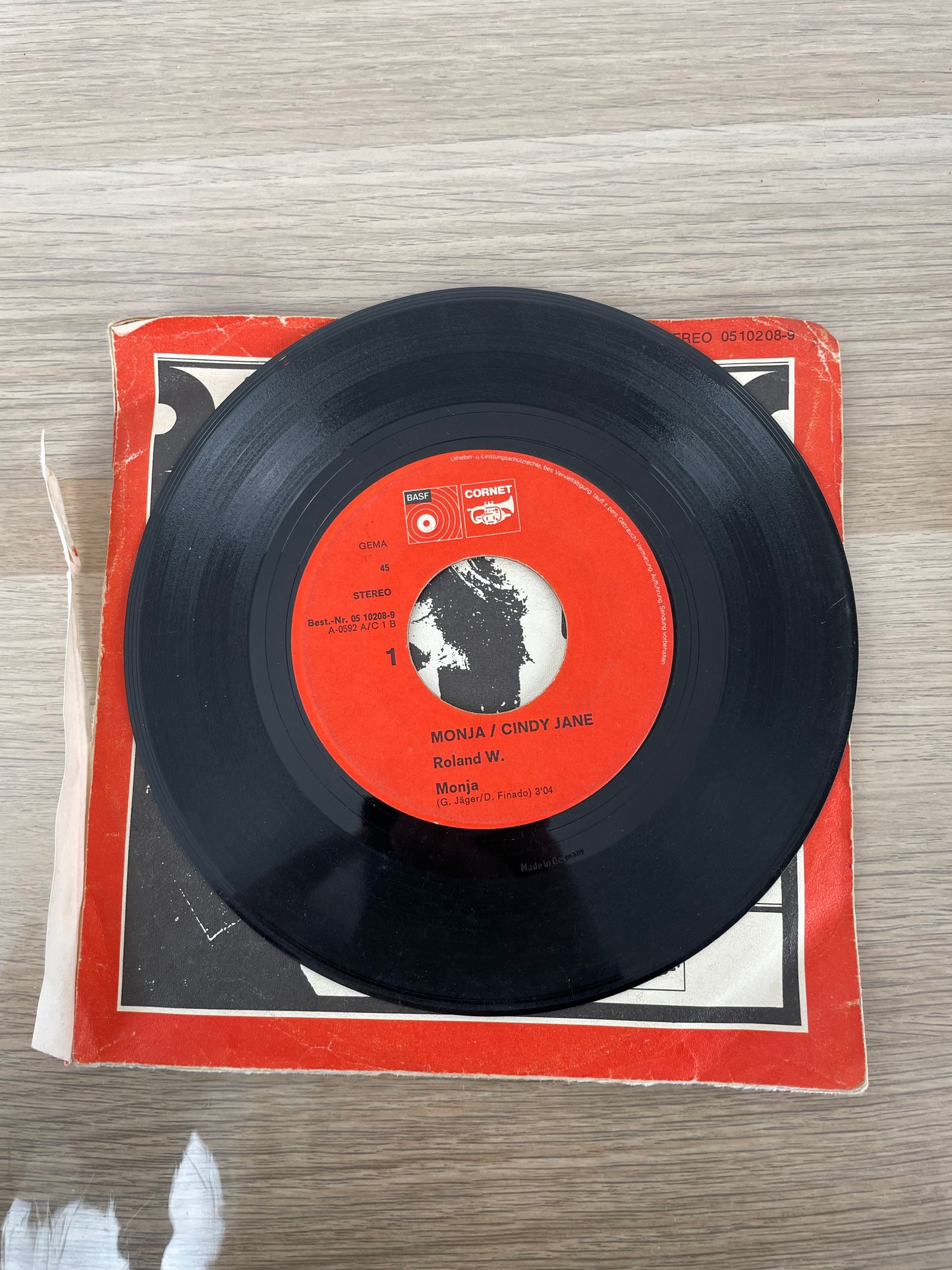 Disco 45 giri vinile Roland W. Monja Cindy Jane 1983