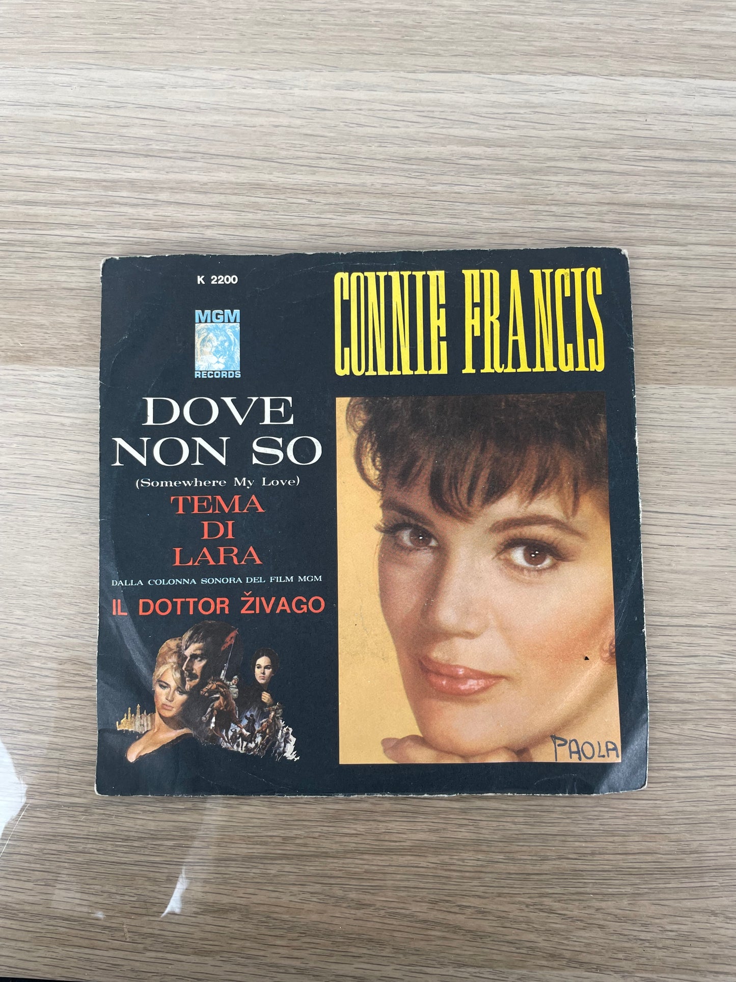 Disco 45 giri vinile Connie Francis Dove Non So Tema Di Lara D.Zivago 1966