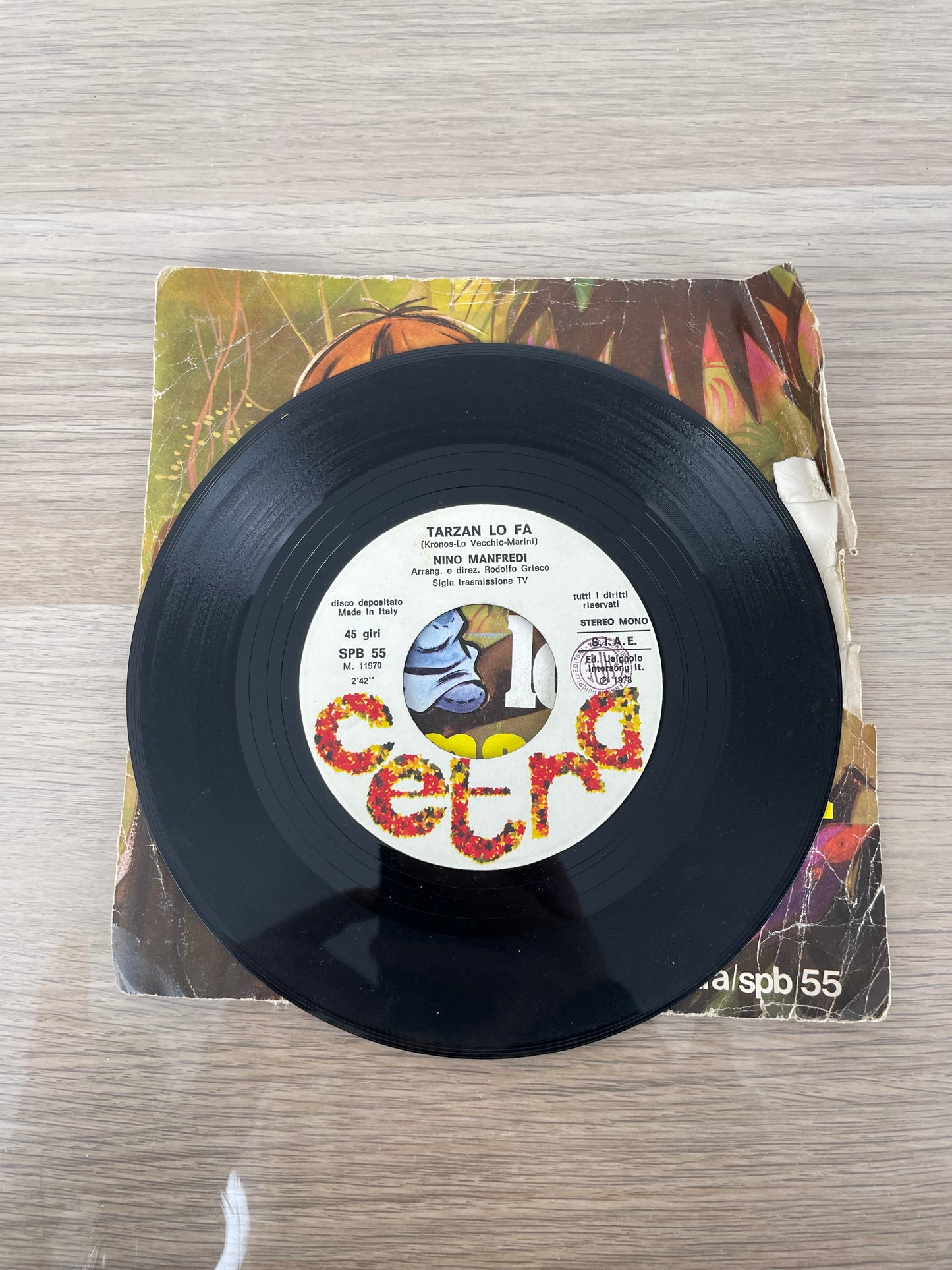 Disco 45 giri vinile Nino Manfredi Tarzan Lo Fa 1978