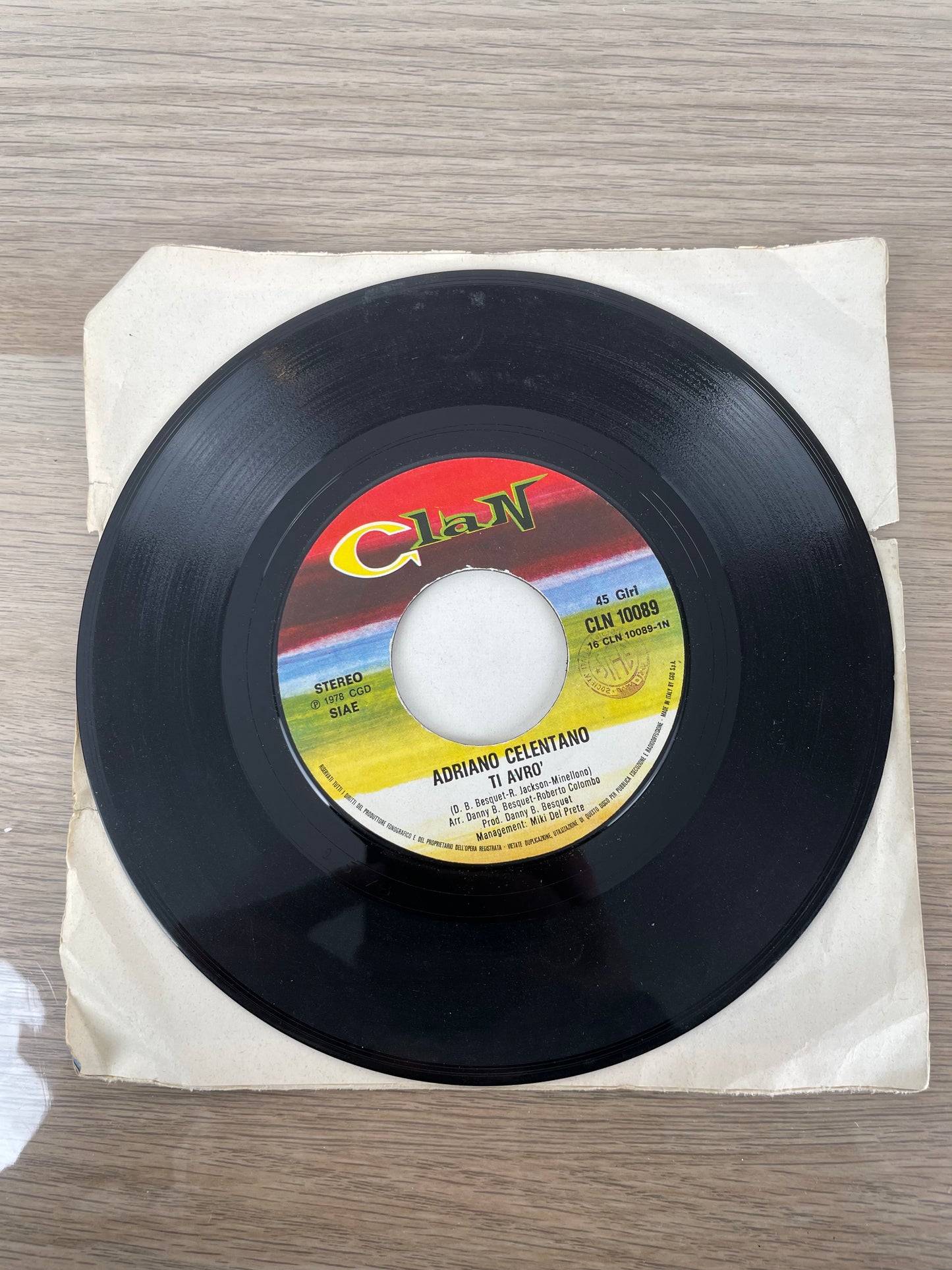Disco 45 giri vinile Adriano Celentano Ti Avrò La Moglie L'Amante L'Amica 1978