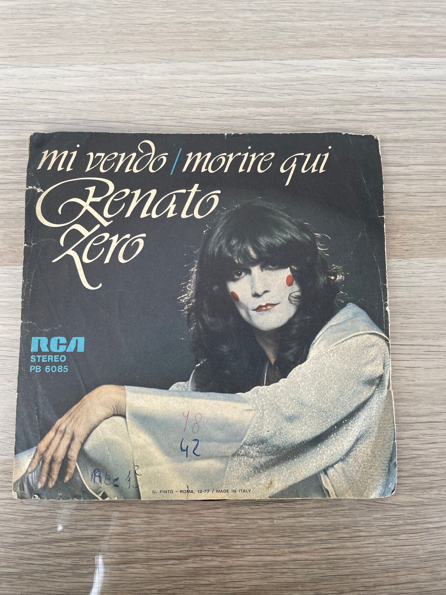 Disco 45 giri vinile Renato Zero Mi Vendo Morire Qui 1977