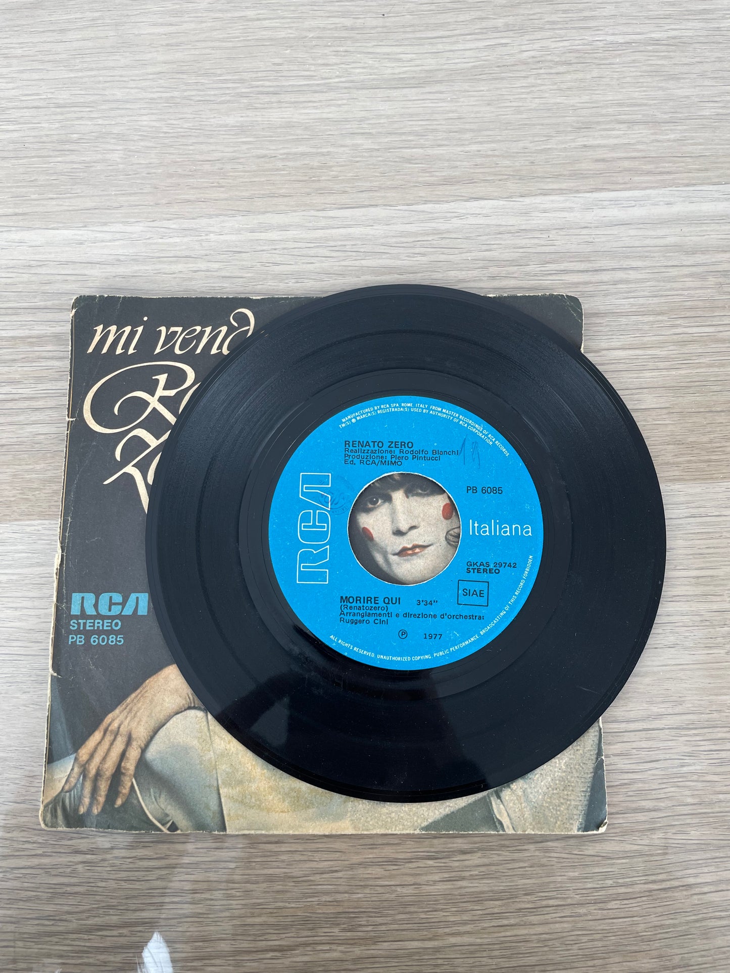 Disco 45 giri vinile Renato Zero Mi Vendo Morire Qui 1977
