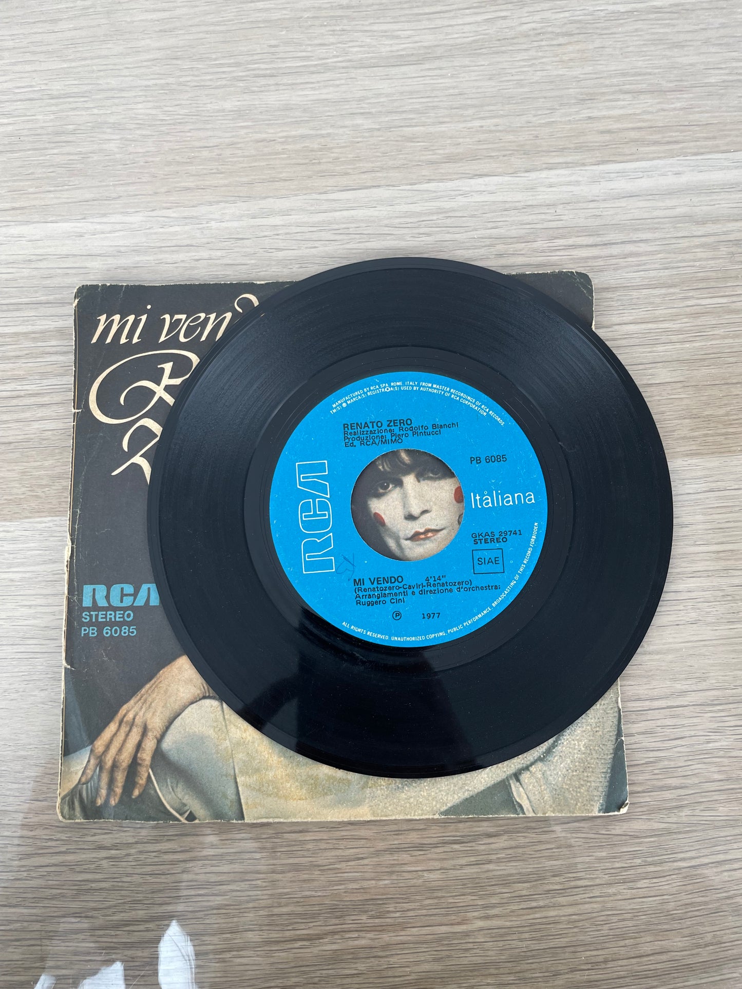 Disco 45 giri vinile Renato Zero Mi Vendo Morire Qui 1977