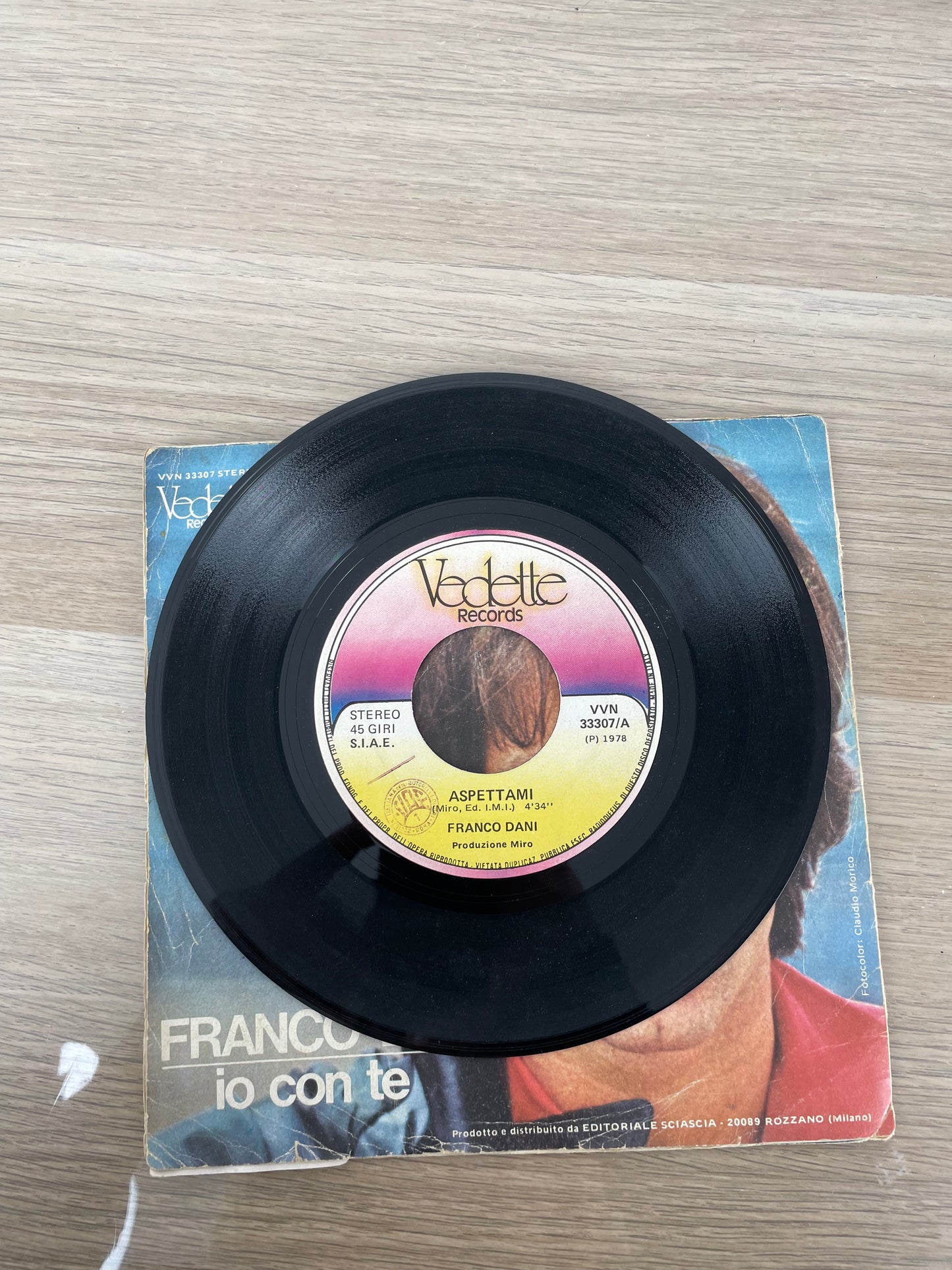 Disco 45 giri vinile Franco Dani Aspettami Io Con Te 1966