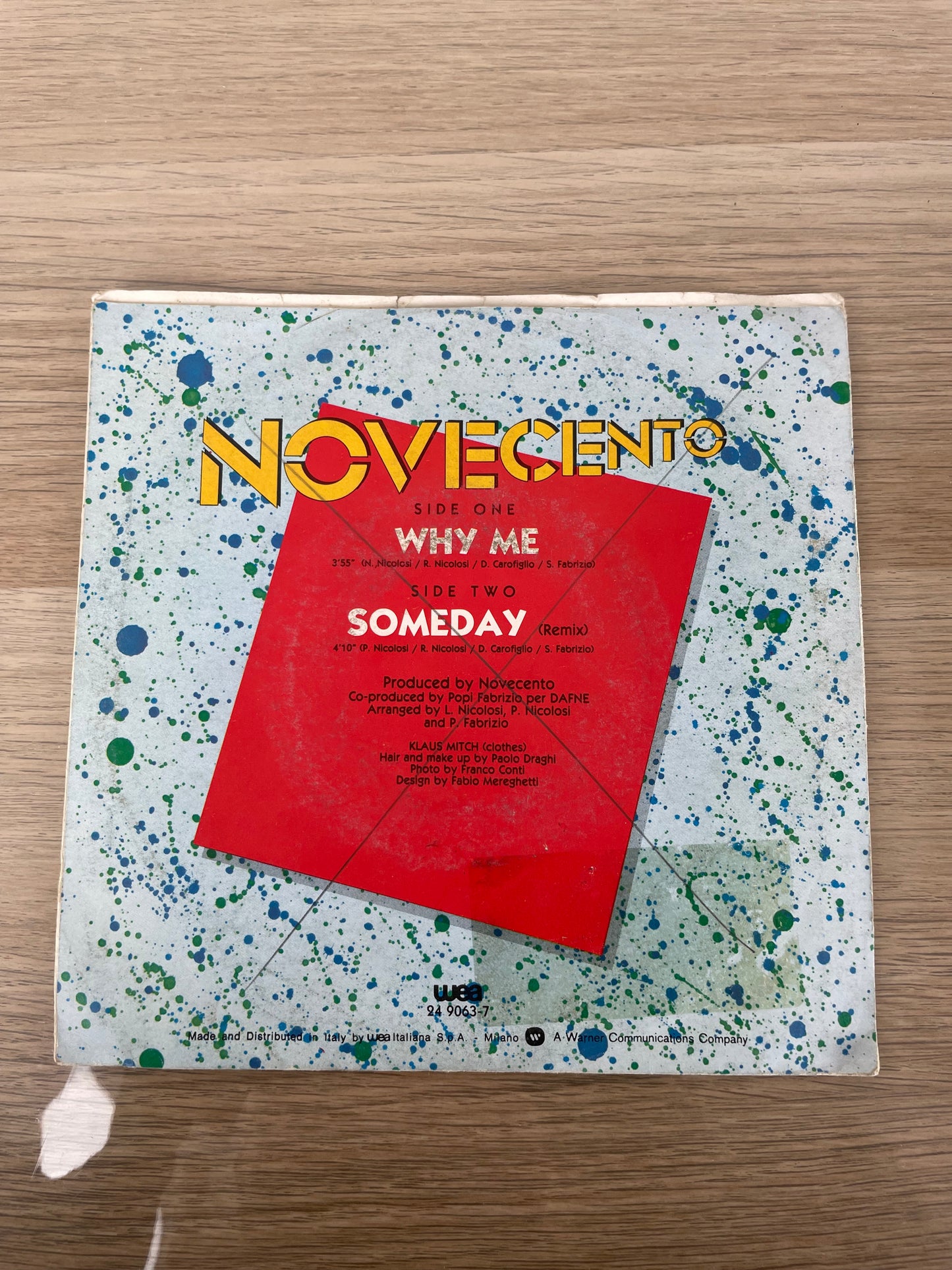 Disco 45 giri vinile Novecento Why Me Somedy 1982