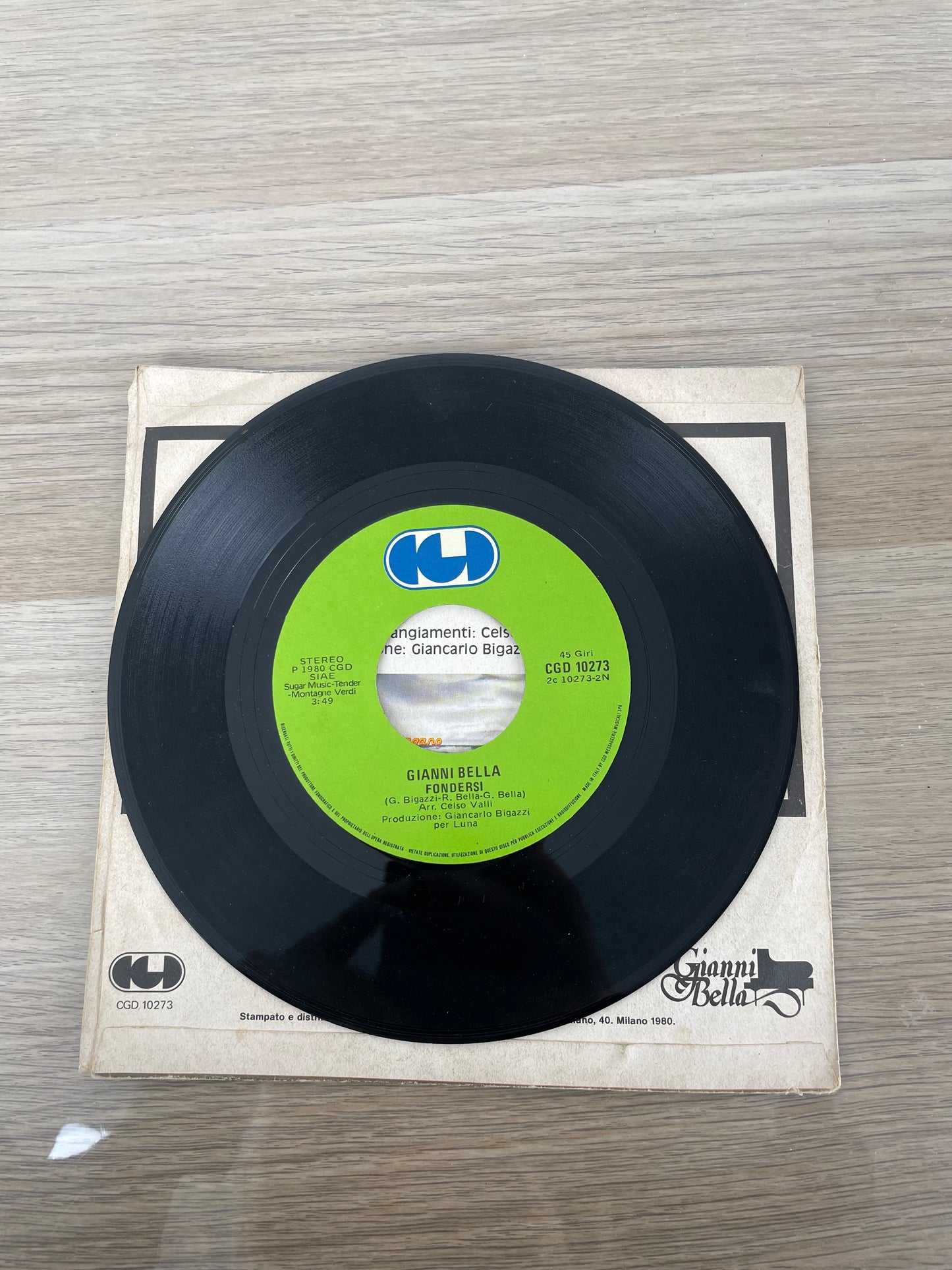 Disco 45 giri vinile Gianni Bella Fondersi Dolce Uragano 1971