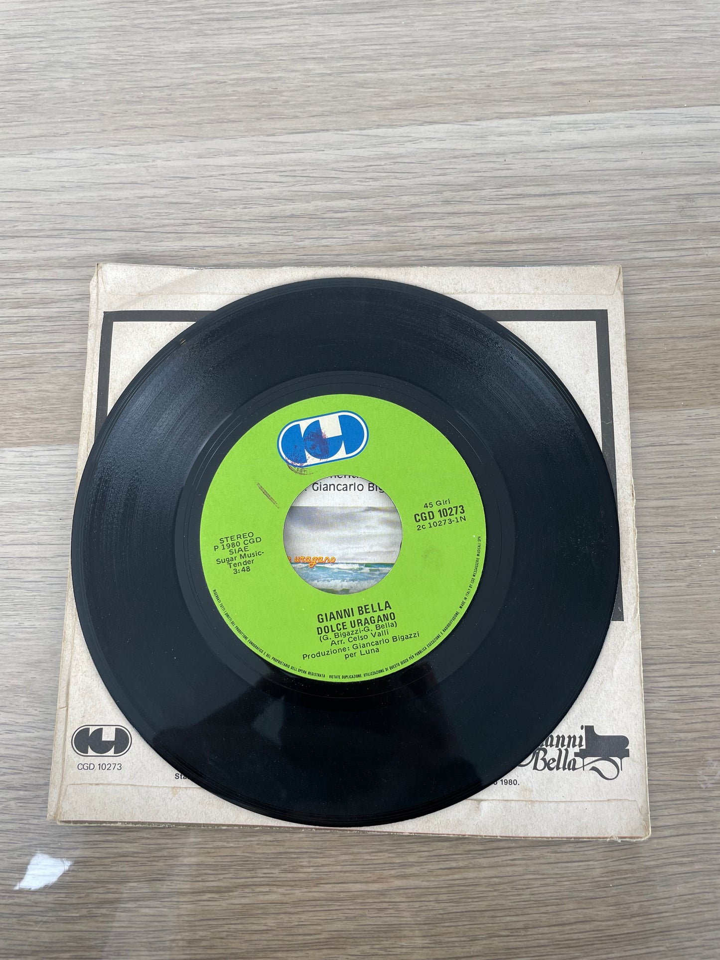Disco 45 giri vinile Gianni Bella Fondersi Dolce Uragano 1971
