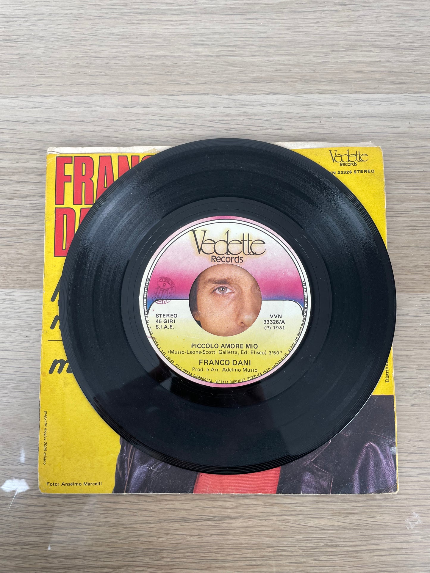 Disco 45 giri vinile Franco Dani Piccolo Amore Mio Mi Basti Tu 1965