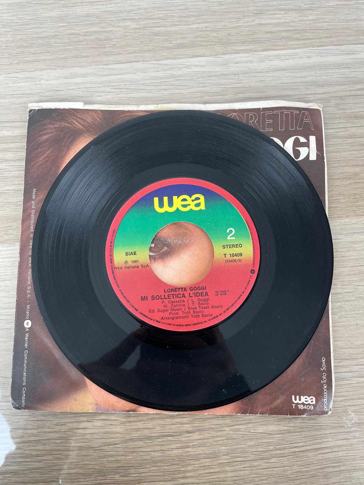 Disco 45 giri vinile Loretta Goggi Maledetta Primavera Mi Solletica L'Idea 1981