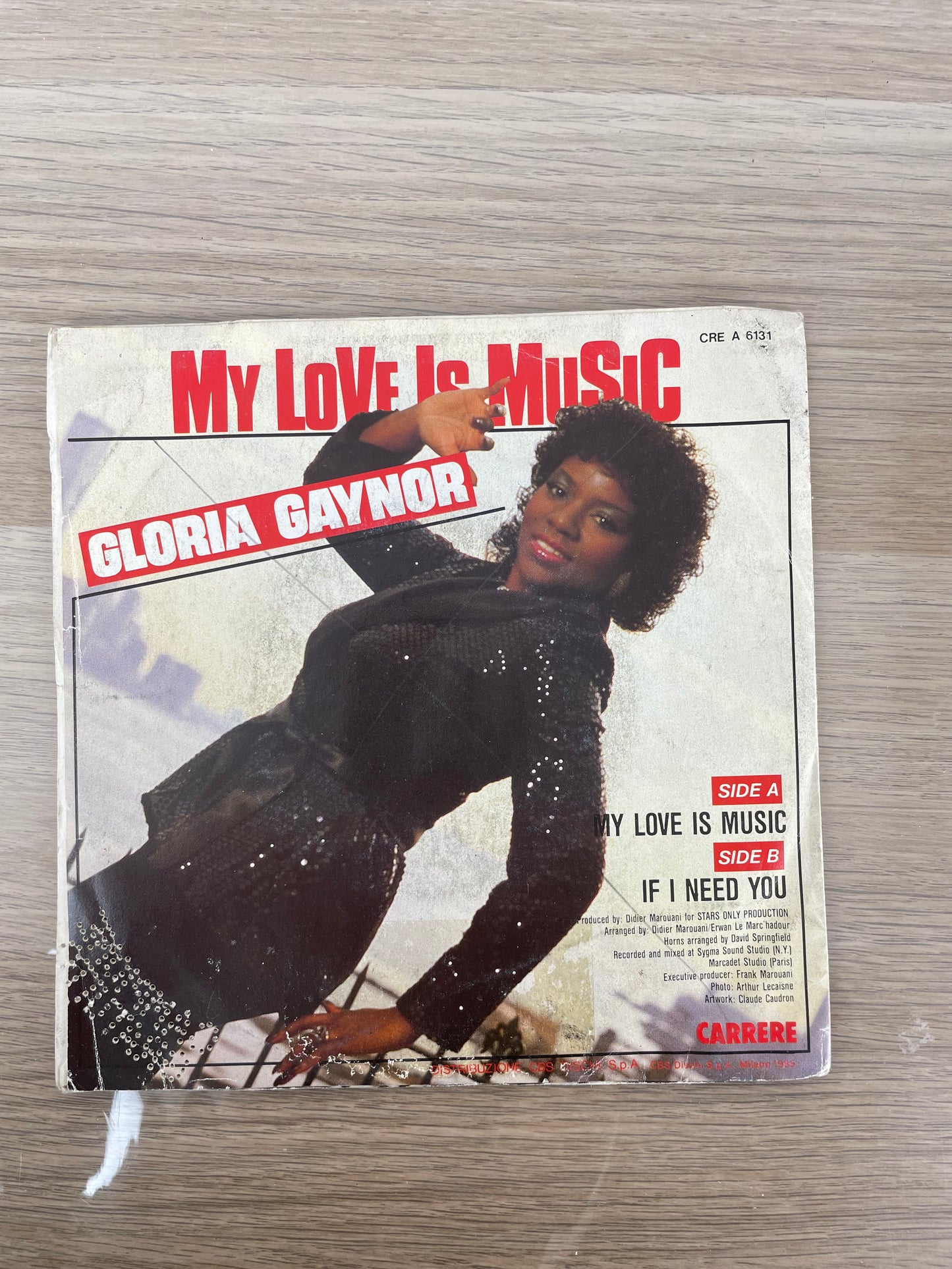Disco 45 giri vinile Gloria Gaynor My Love Is Music If I Need You 1985