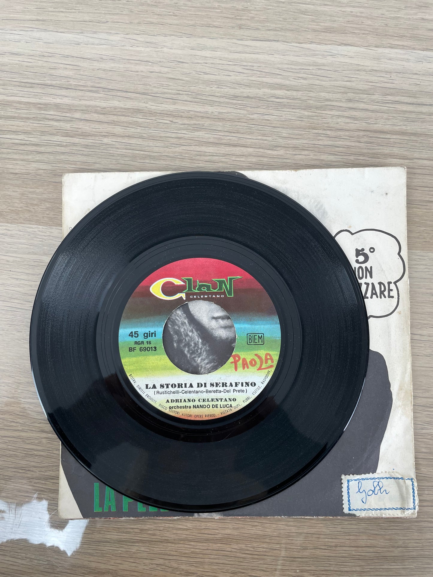 Disco 45 giri vinile Adriano Celentano La Storia Di Serafino La Pelle 1968