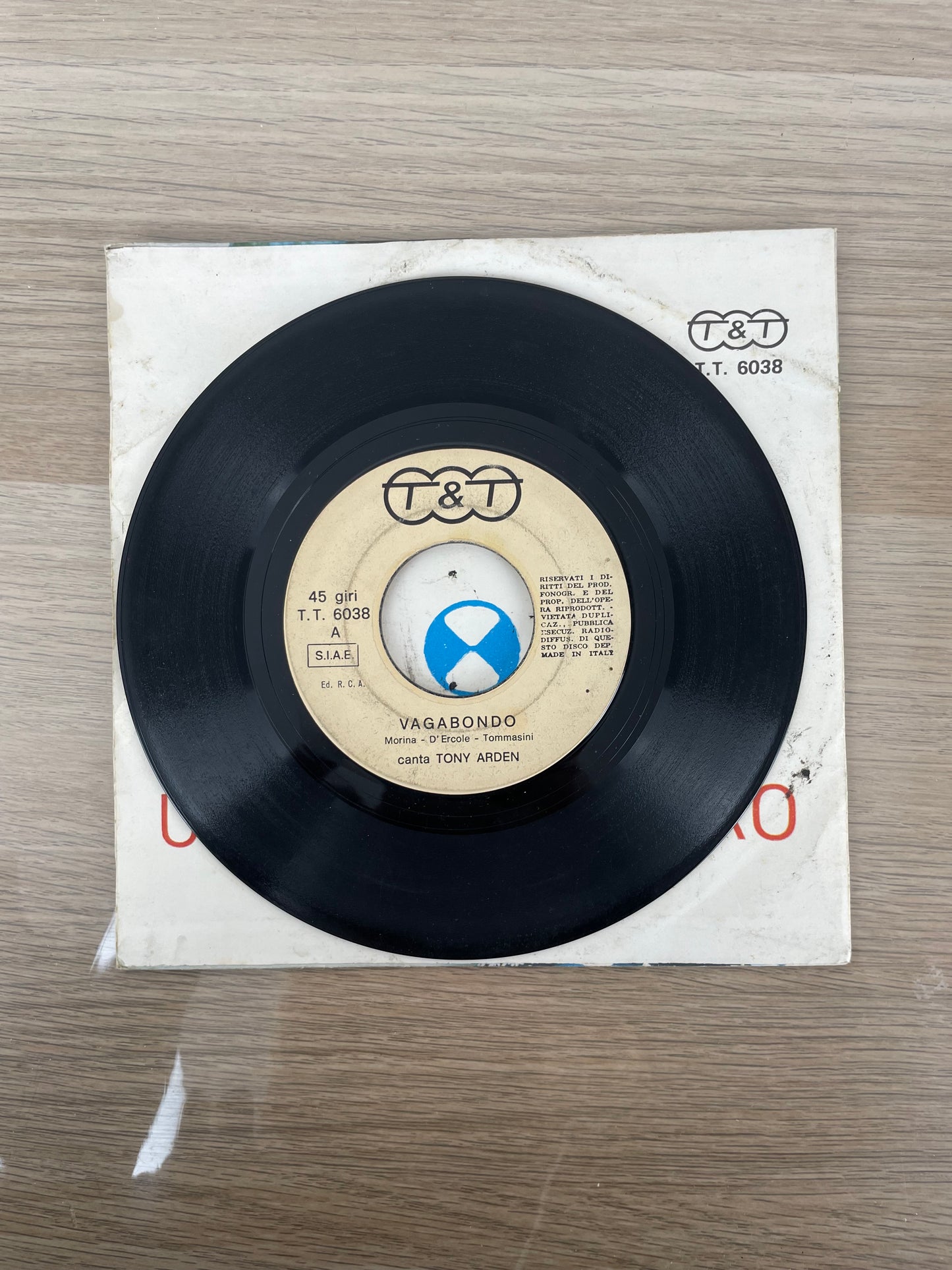 Disco 45 giri vinile Tony Arden Barbara Vagabondo Un Fiume Amaro 1972