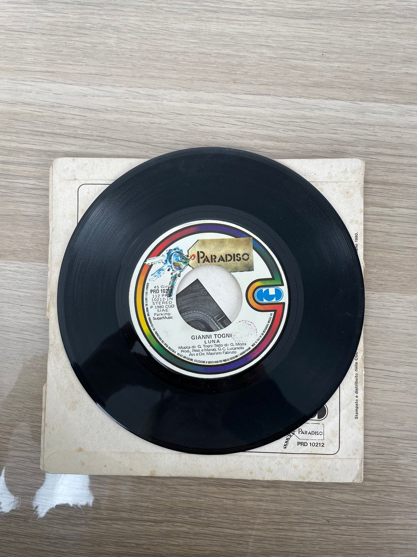 Disco 45 giri vinile Gianni Togni Luna Chissà Se Mi Troverai 1981