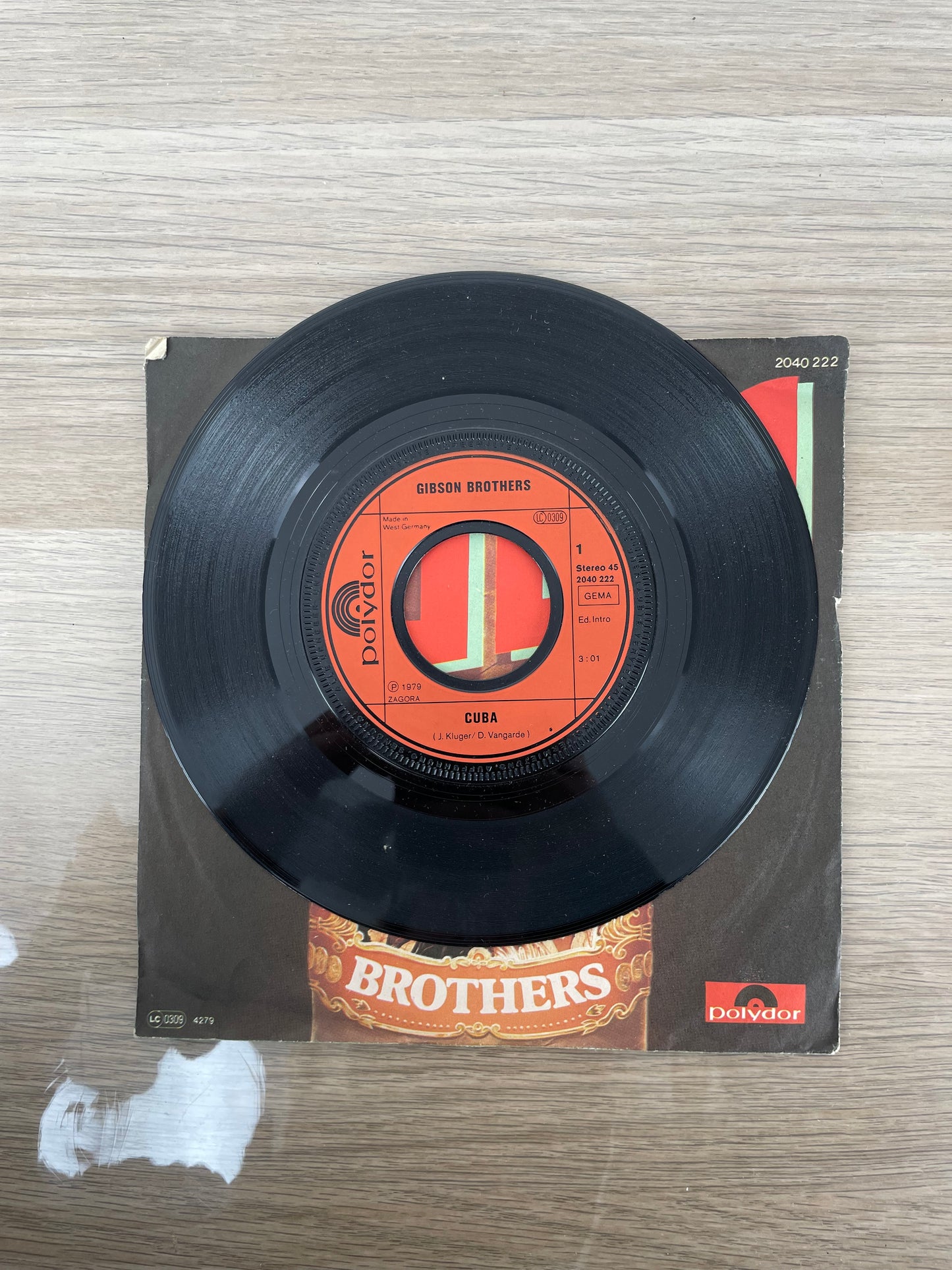 Disco 45 giri vinile Gibson Brothers Cuba 1979