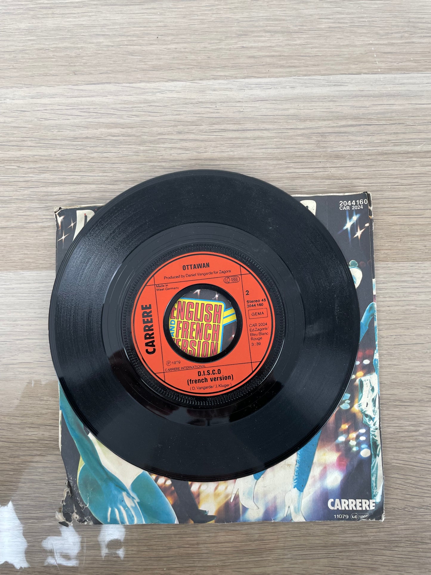 Disco 45 giri vinile Ottawan DISCO English French Version 1979