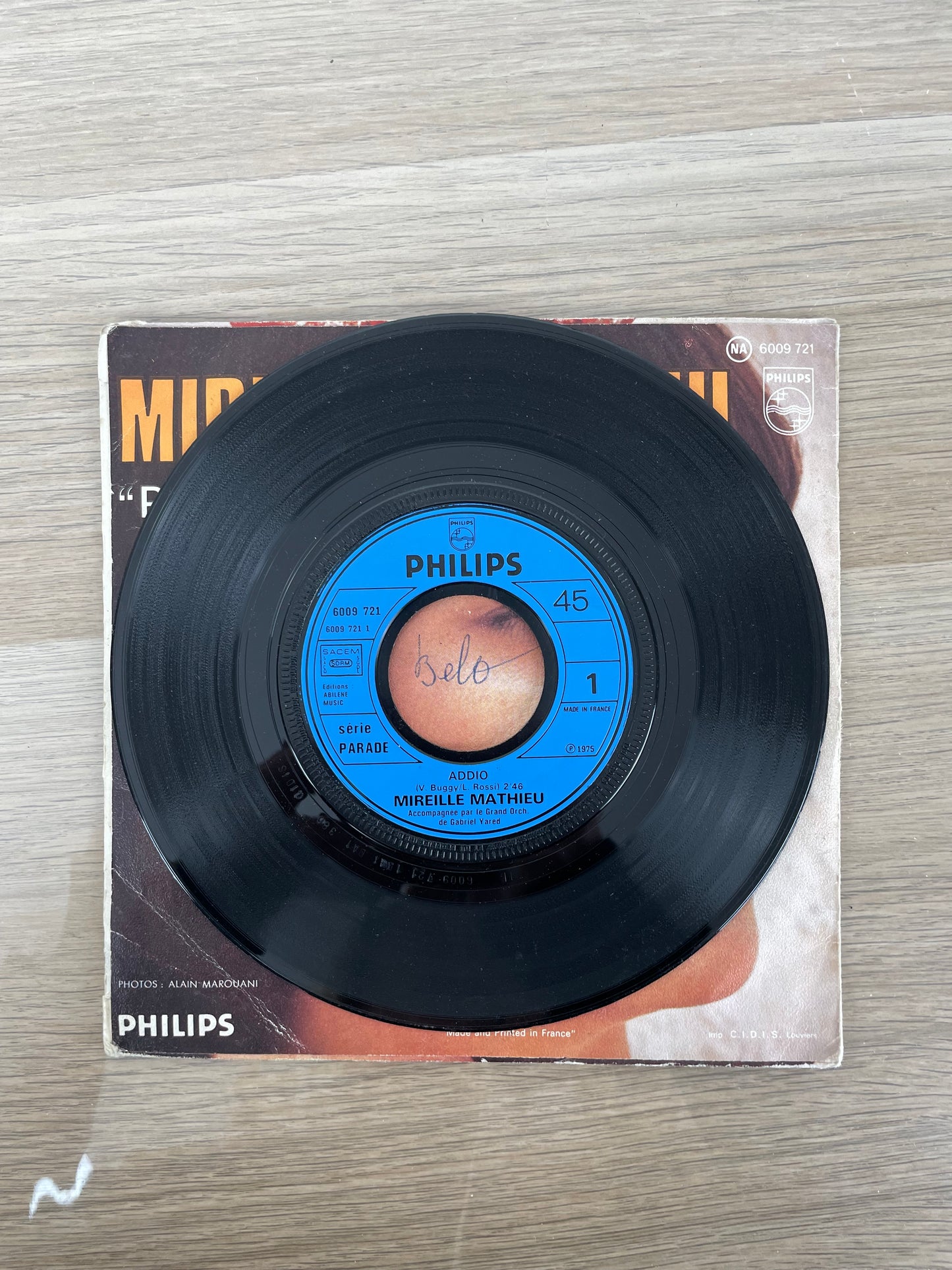 Disco 45 giri vinile Mirelle Mathieu Addio Pour Une Marseillase 1975