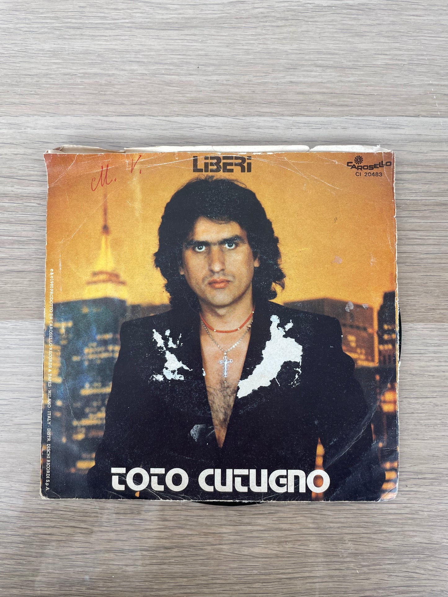 Disco 45 giri vinile Toto Cutugno Libero Solo Noi 1980