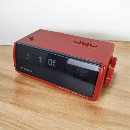 Radio Sveglia Orologio Sony Solid State Digimatic 8RC-110E Vintage Epoca Rossa
