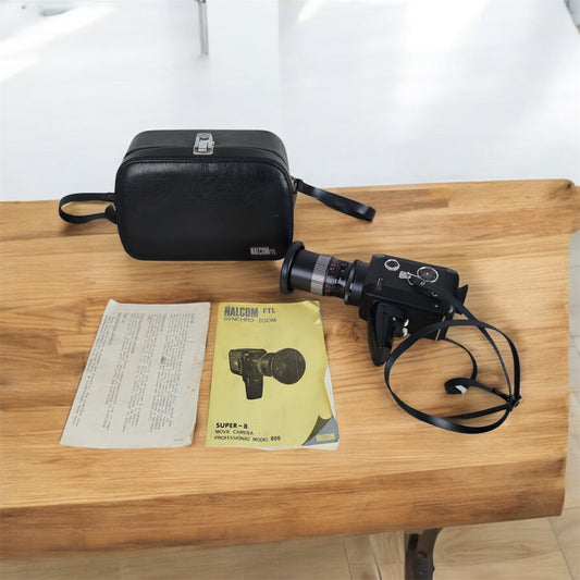 Cinepresa Super 8 Nalcom FTL Model 800 Vintage Con Custodia E Istruzioni Synchro