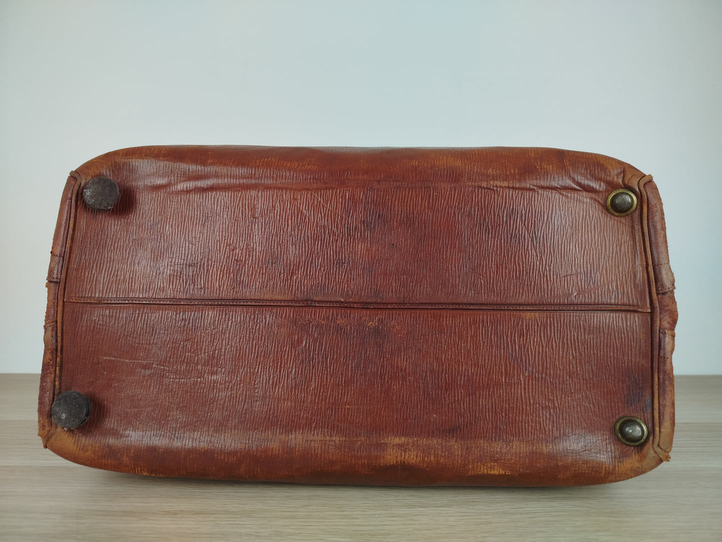 Borsone Cuoio Pelle Vintage Da Medico Marrone Vintage Epoca Da Viaggio A Mano