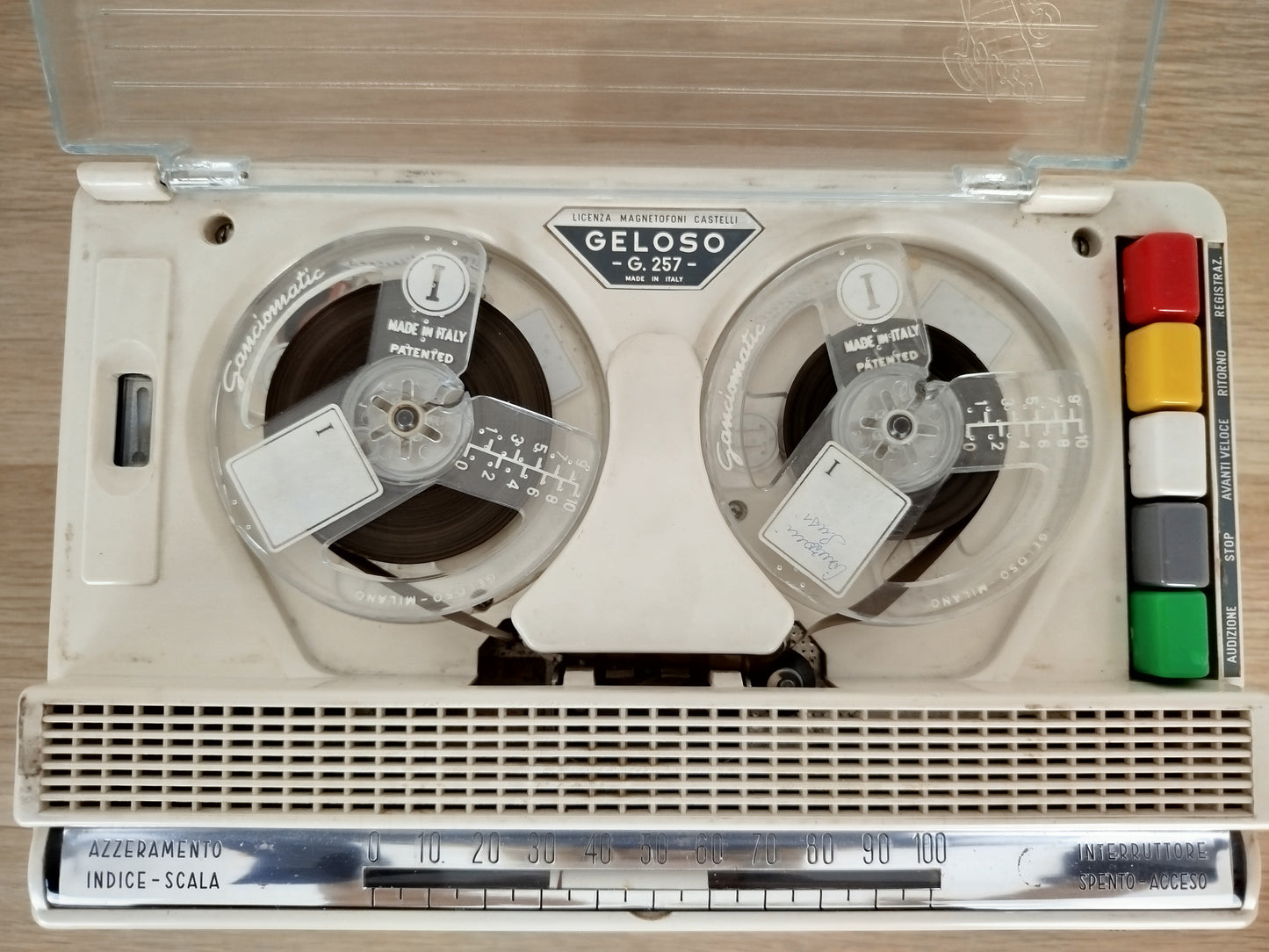 Magnetofono Registratore A Bobine Geloso G 257 Vintage Epoca Custodia Microfono