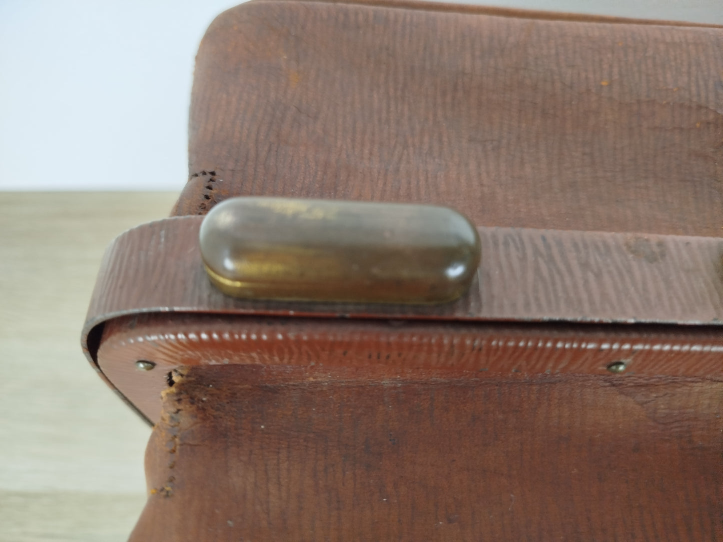 Borsone Cuoio Pelle Vintage Da Medico Marrone Vintage Epoca Da Viaggio A Mano