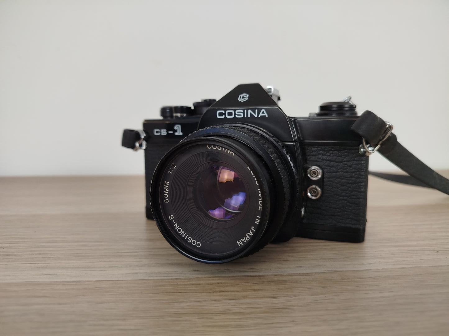 Fotocamera Analogica Cosina Cs-1 Reflex 35mm Nera Con Custodia Macchina Foto