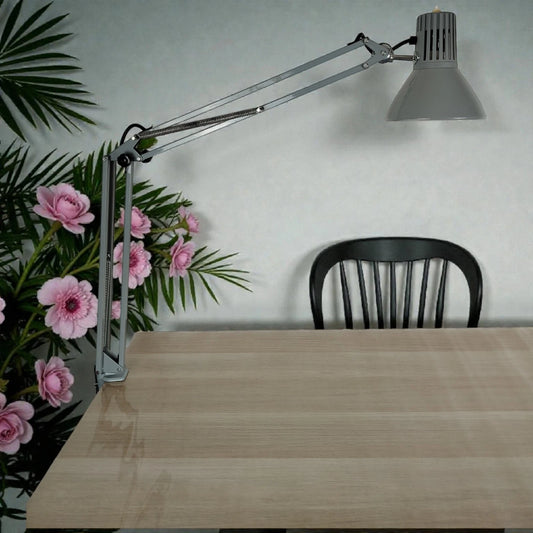 Lampada Da Tavolo Snodabile RIMSA RI e Morsetto Industriale Da Officina Vintage