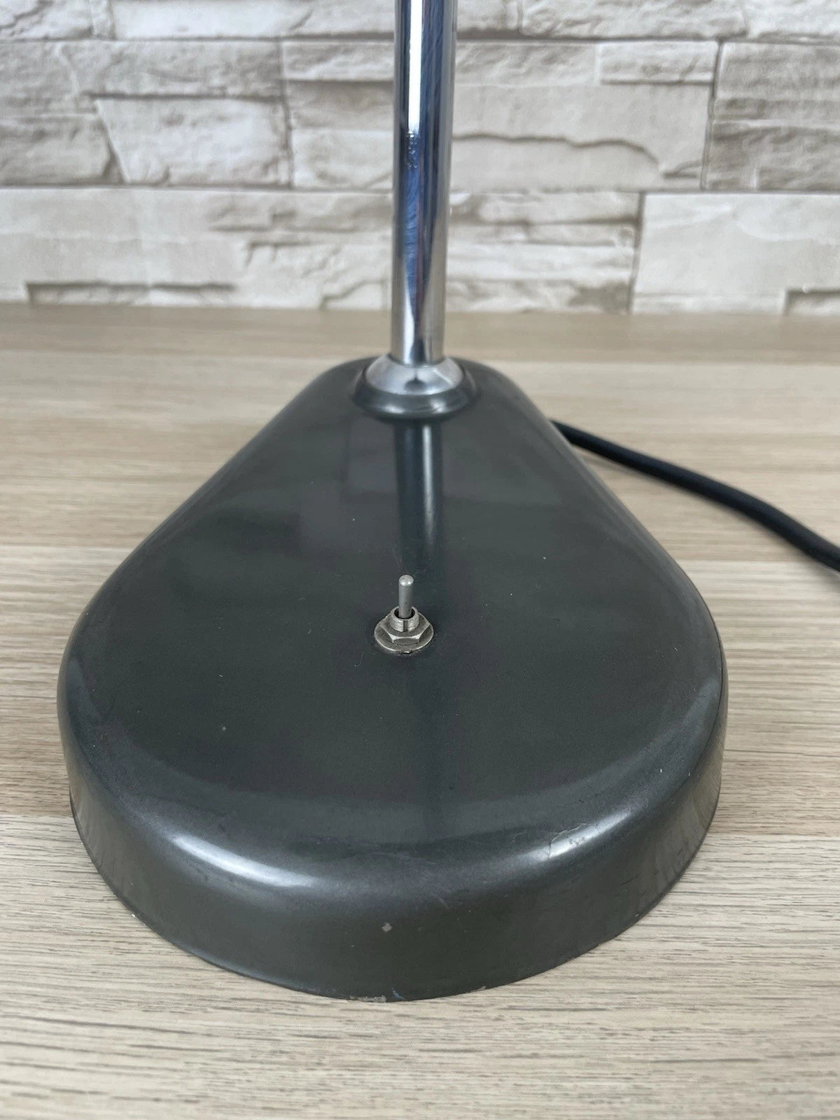 Lampada Da Tavolo Seminara Vintage Epoca Anni 60 Ministeriale Industriale Grigio