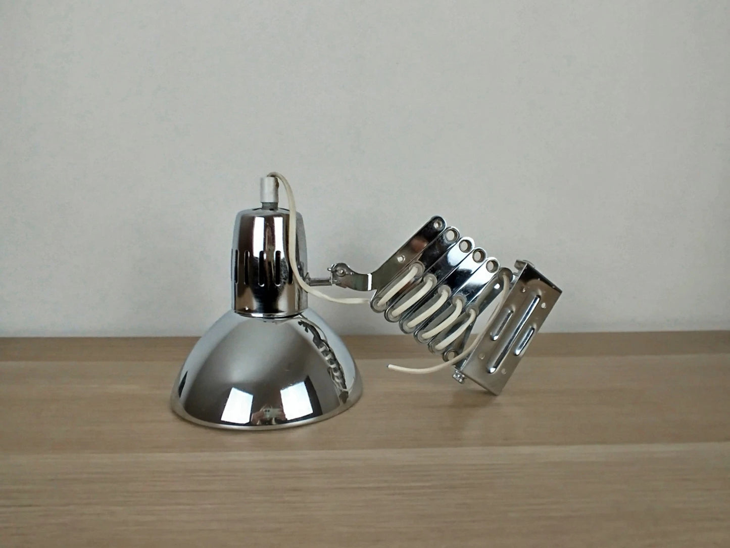 Lampada Applique Da Muro E Parete A Pantografo Cromata Vintage Industriale Retrò