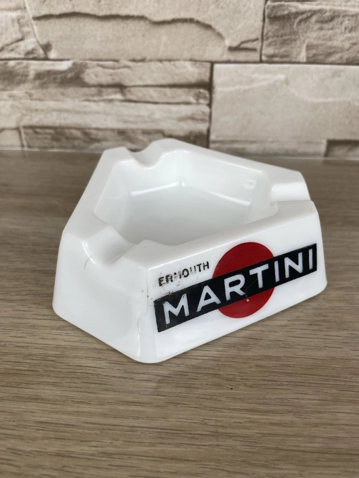 Portacenere Posacenere Martini Vermouth Pubblicitario Vintage Lusvardi Bianco
