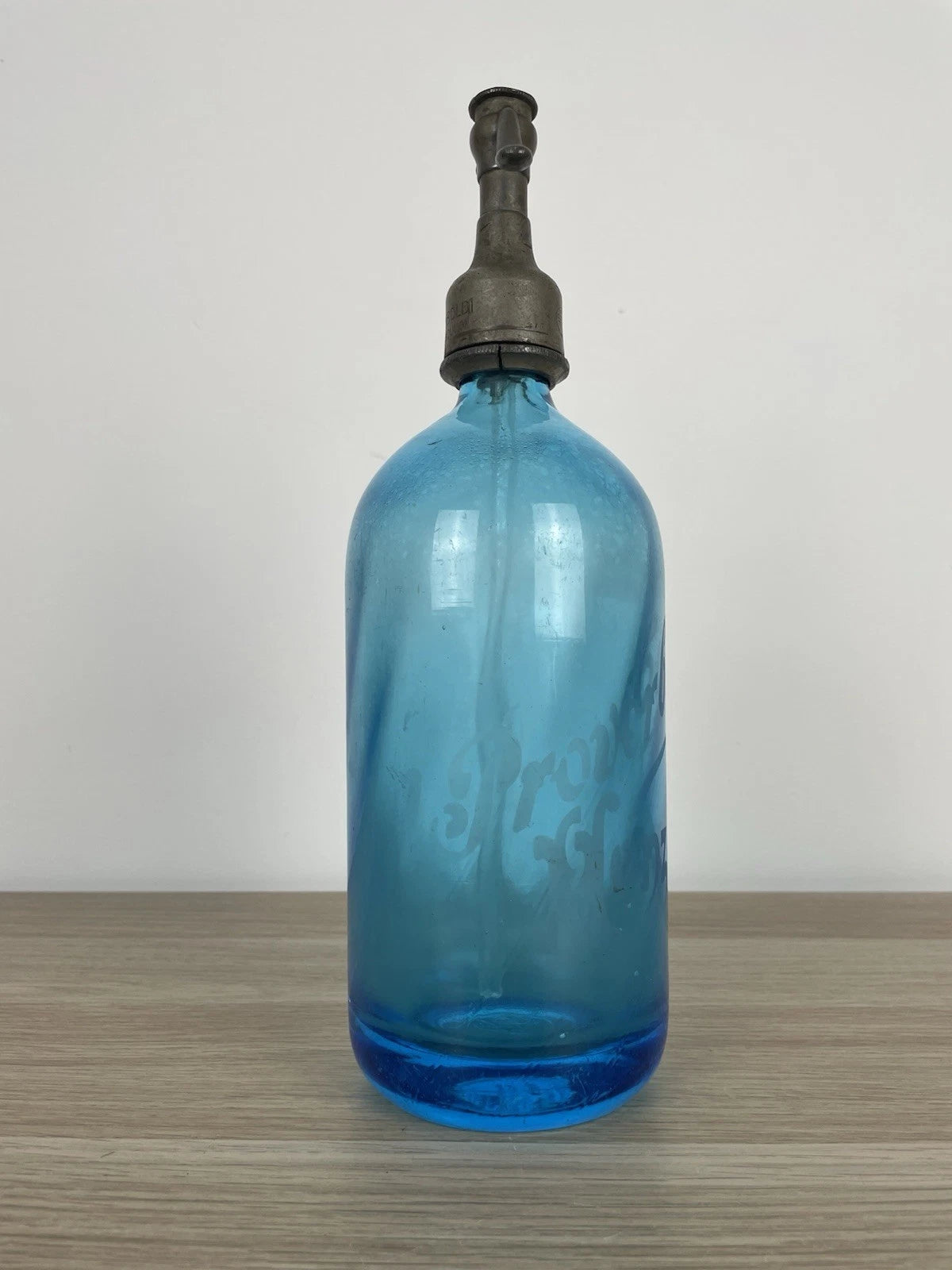 Autoseltz Vetro Sifone Seltz Proverbio Monza Azzurro Antico Epoca Anni 30 Blu