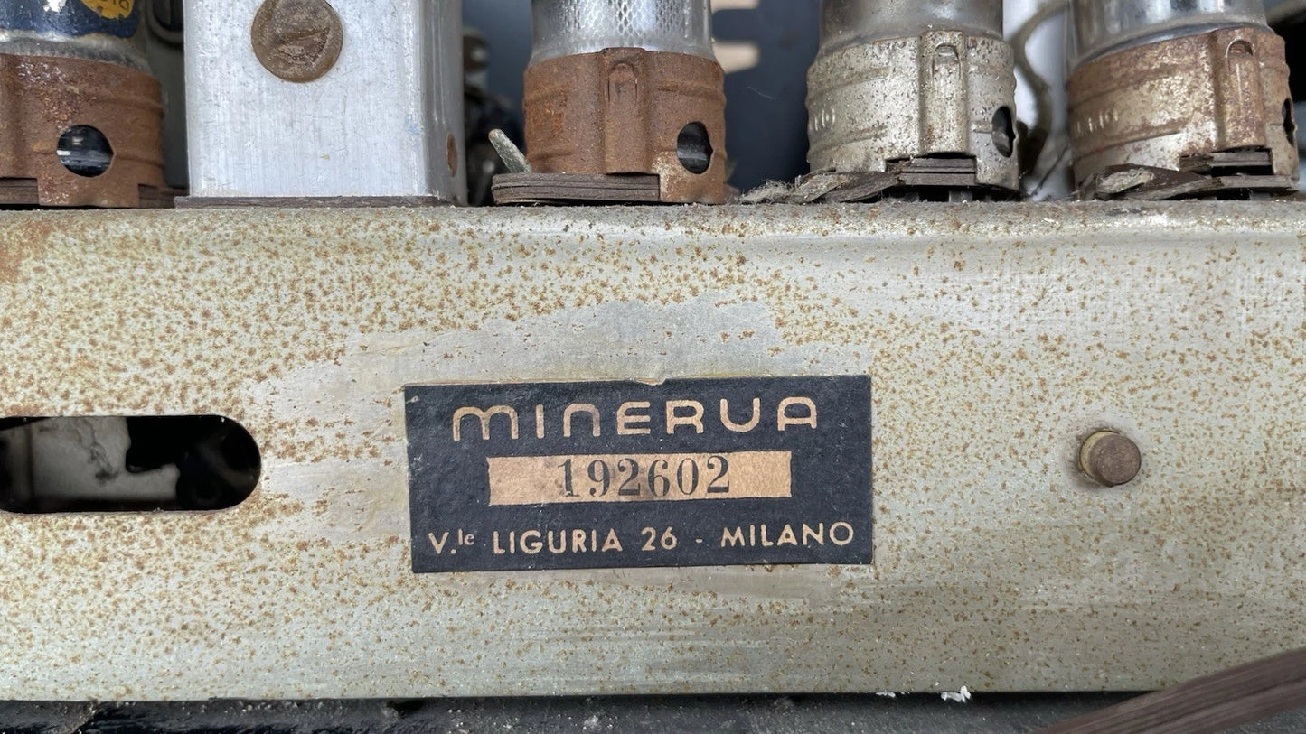 Antica Radio D'Epoca Minerva 525/2 Vintage Valvolare Anni 50 In Legno Solo AM