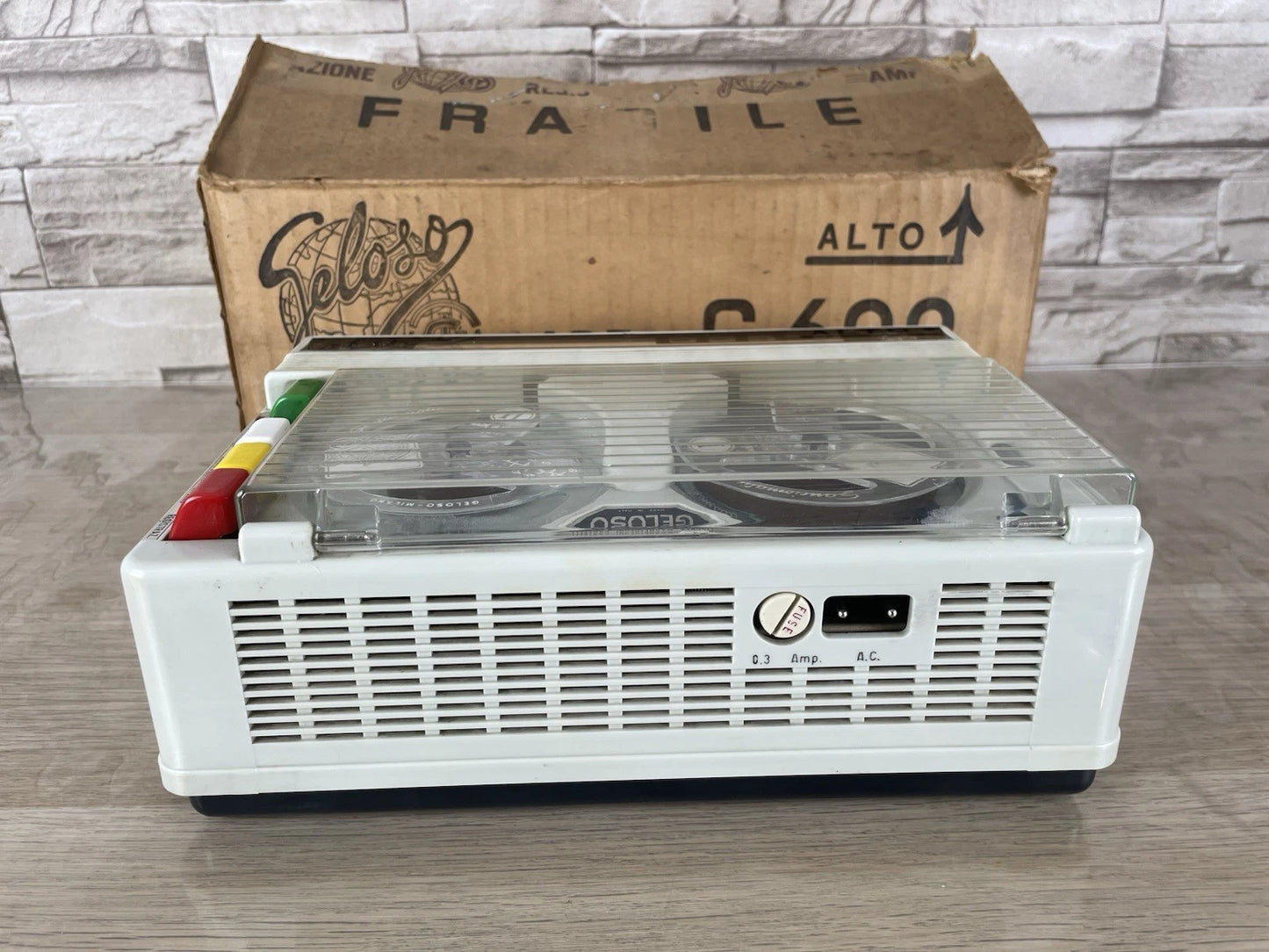 Magnetofono A Bobine Geloso G-600 Registratore Vintage Epoca Anni 60 E Cavo