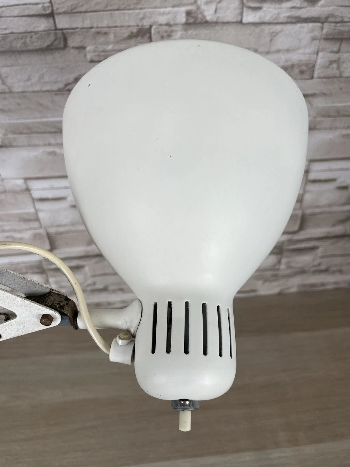 Lampada Industriale Vintage Naska Loris Snodabile Epoca Bianca Con Morsetto