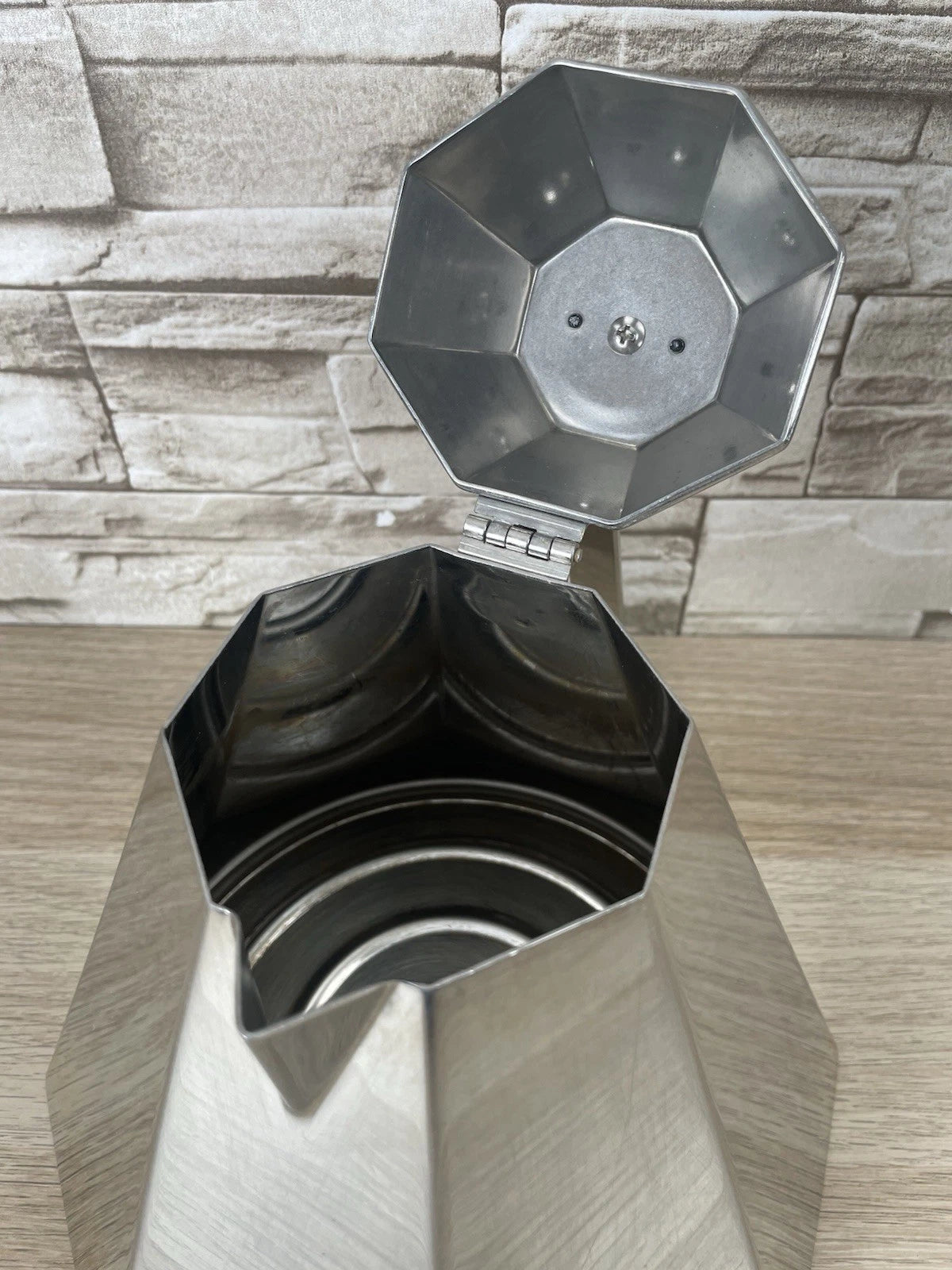 Bollitore Calderoni Fratelli Serie Piramide Ottagonale Vintage Anni 60 Acciaio