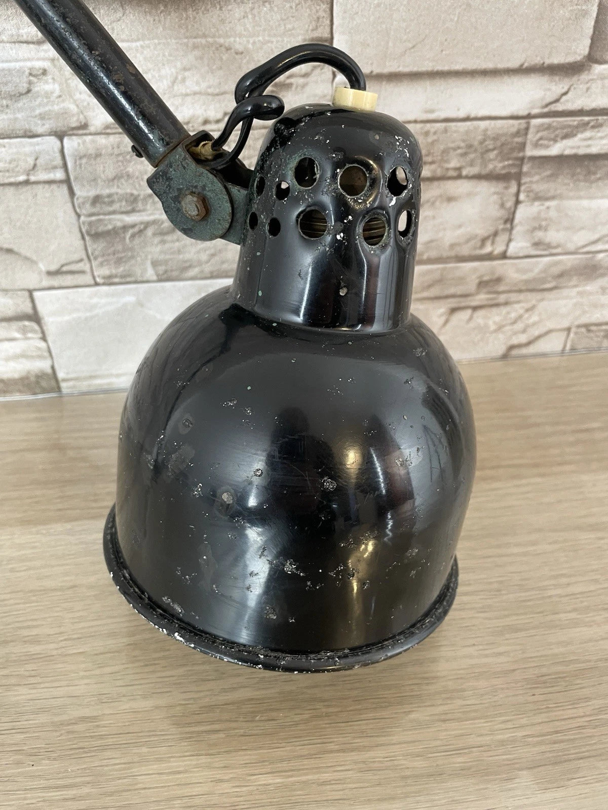 Lampada Snodabile Industriale Officina Regolabile Nero Vintage NO MORSETTO Vite
