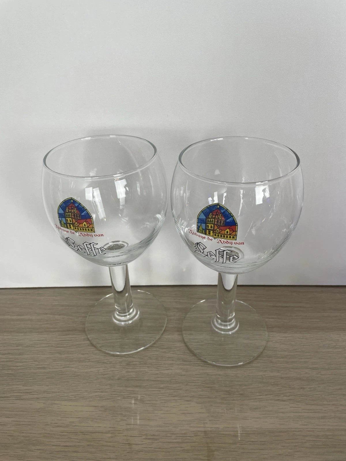 Coppia Di Calici 2 Bicchieri Da Birra Leffe Promozionali Pubblicitari In Vetro