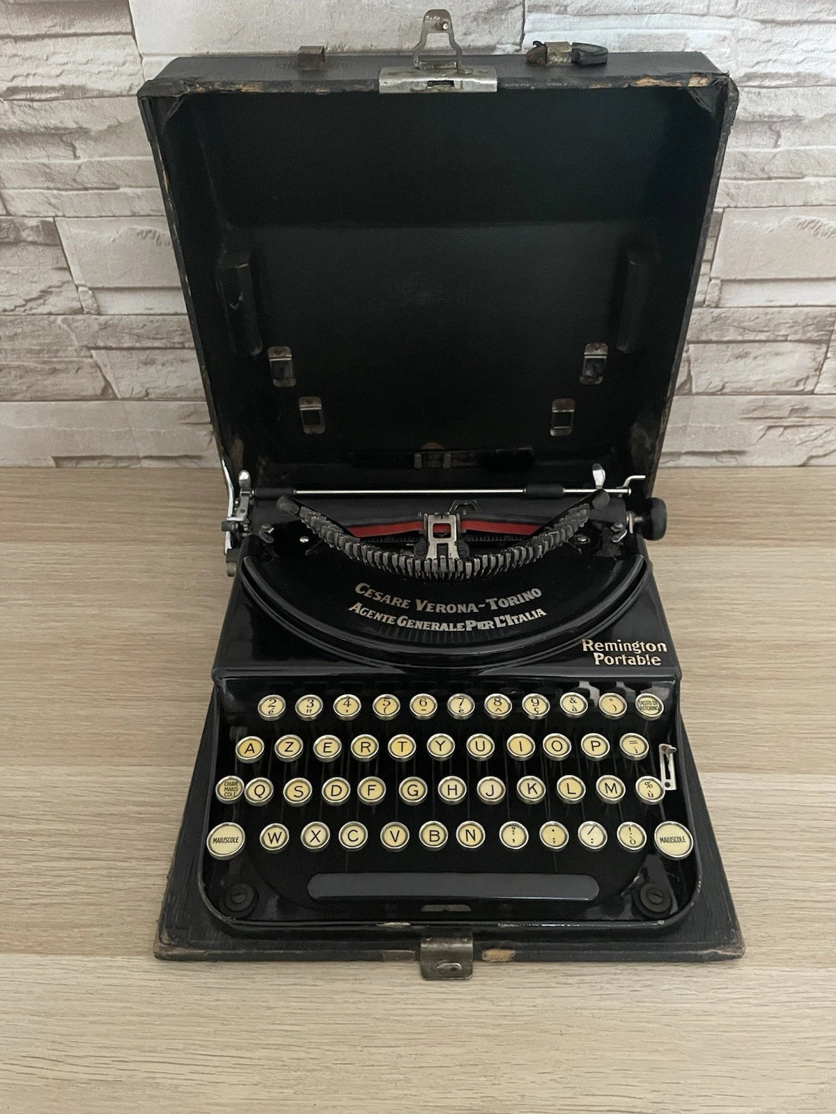 Macchina Da Scrivere Remington Portable Cesare Verona Torino Antica Anni 20 Nera
