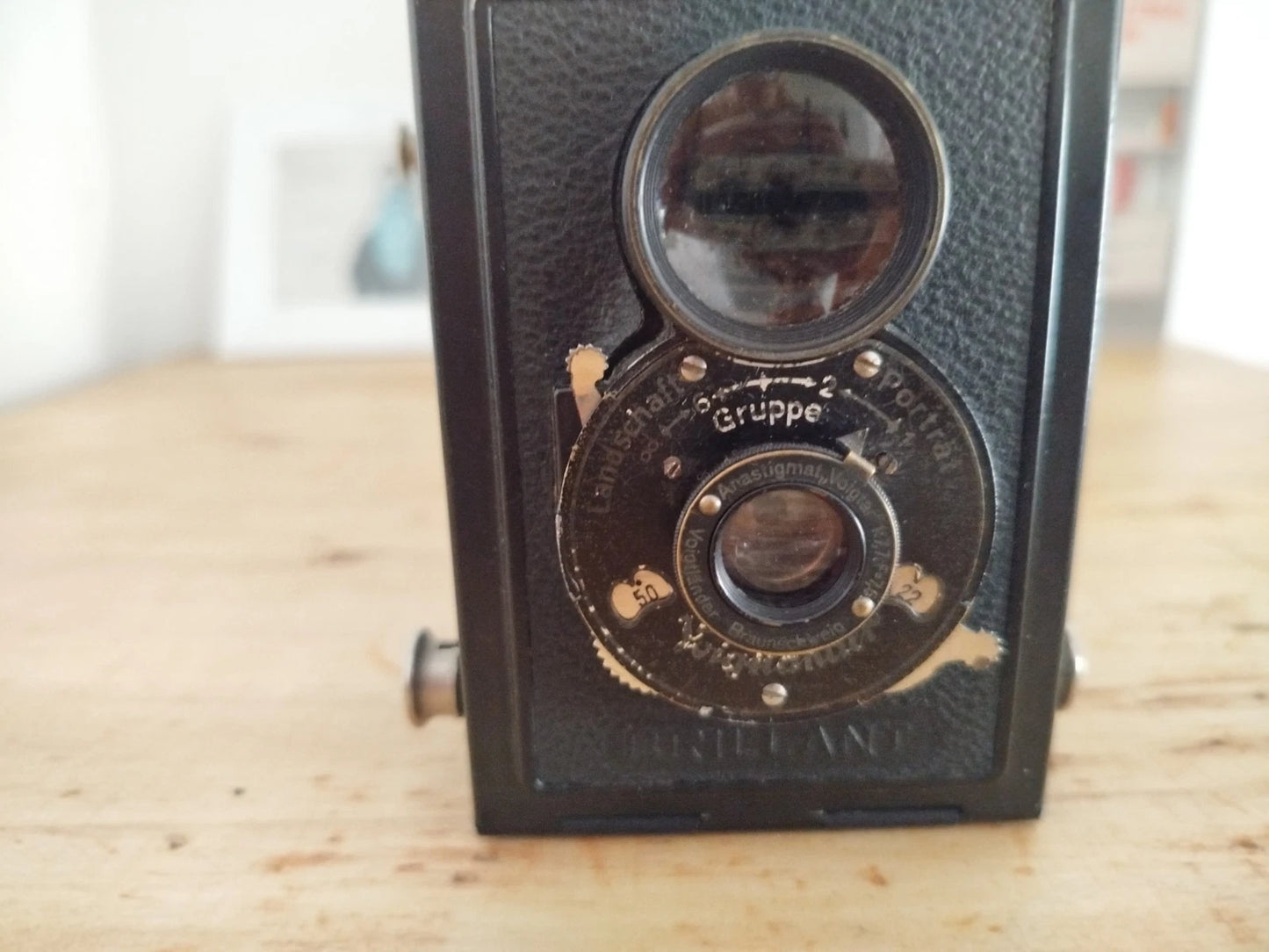 Fotocamera Biottica Voigtländer Brillant Antica Vintage Anni 30 Nero TLR