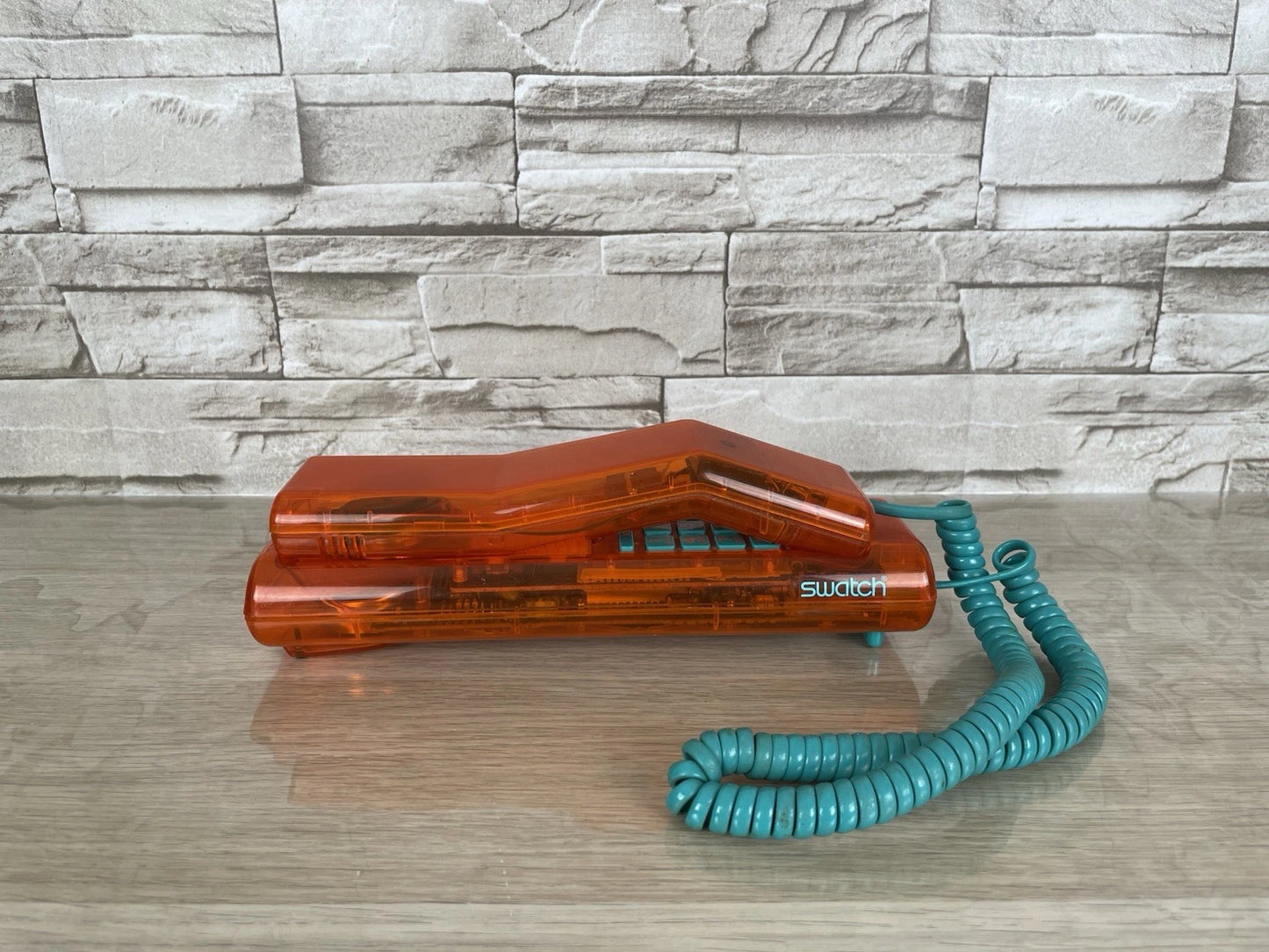 Telefono Fisso Swatch Twin Phone Deluxe Model Arancione 1989 Vintage Phone